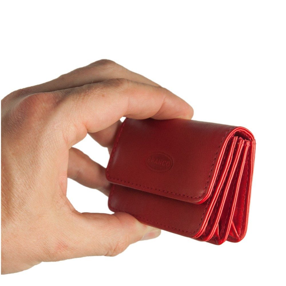 BRANCO Mini Geldbörse Sehr Kleine Geldbörse / Mini Münzbörse, Leder, Rot, Branco 108 – Bild 4 von 5