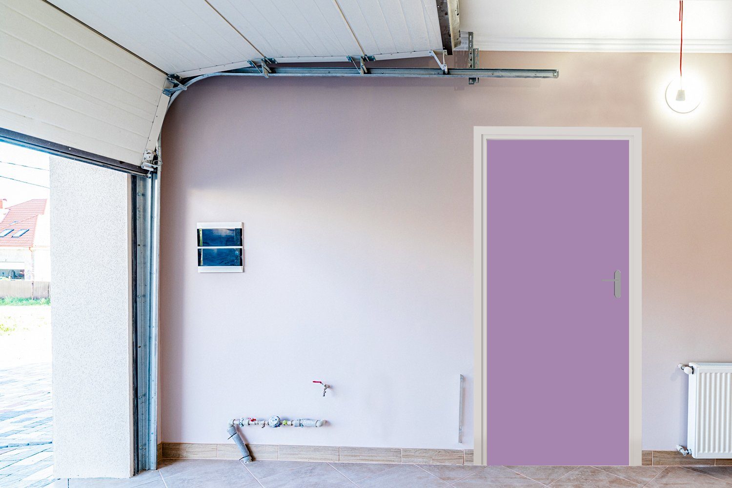Türaufkleber, Farbe Violett MuchoWow für Innenbereich 75x205 - (1 Fototapete - - bedruckt, cm Matt, Tür, St), Einfarbig, Farben Türtapete -