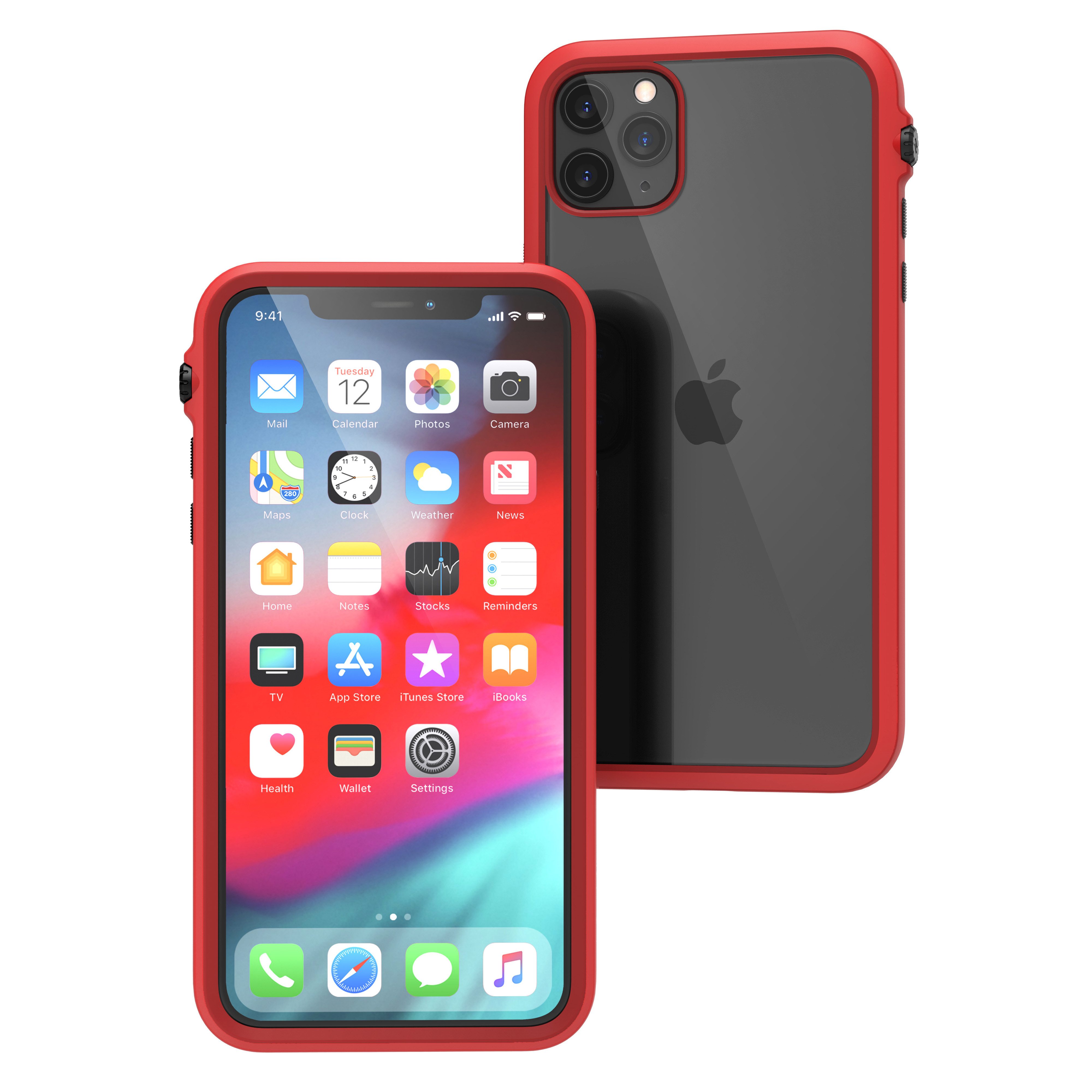 Catalyst Smartphone-Hülle Impact Protection Case, für iPhone 11 Pro Max, Rot/Schwarz