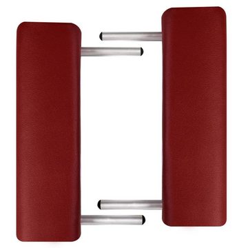 vidaXL Massageliege Massagetisch mit Aluminiumrahmen, faltbar 3 Zonen Rot
