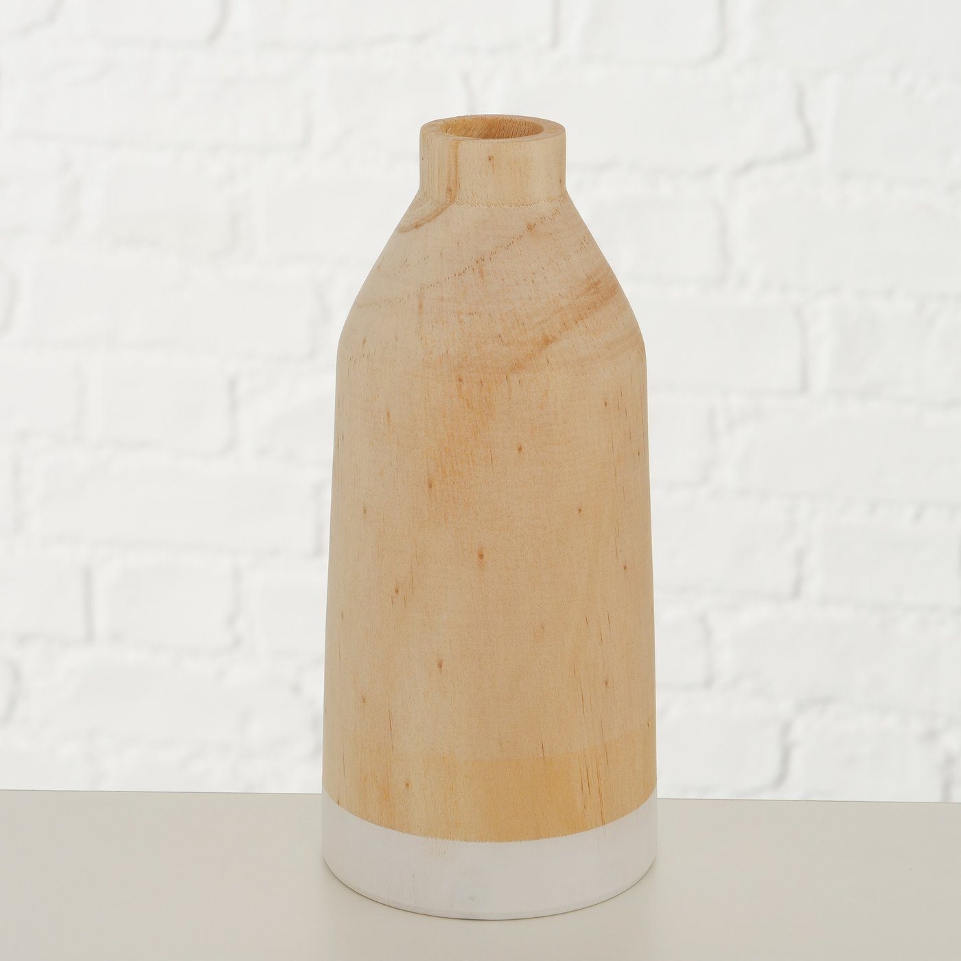 Kiefernholz BOLTZE 2er aus braun/weiß, Dekovase Set Vase "Kaio" St) (2 in