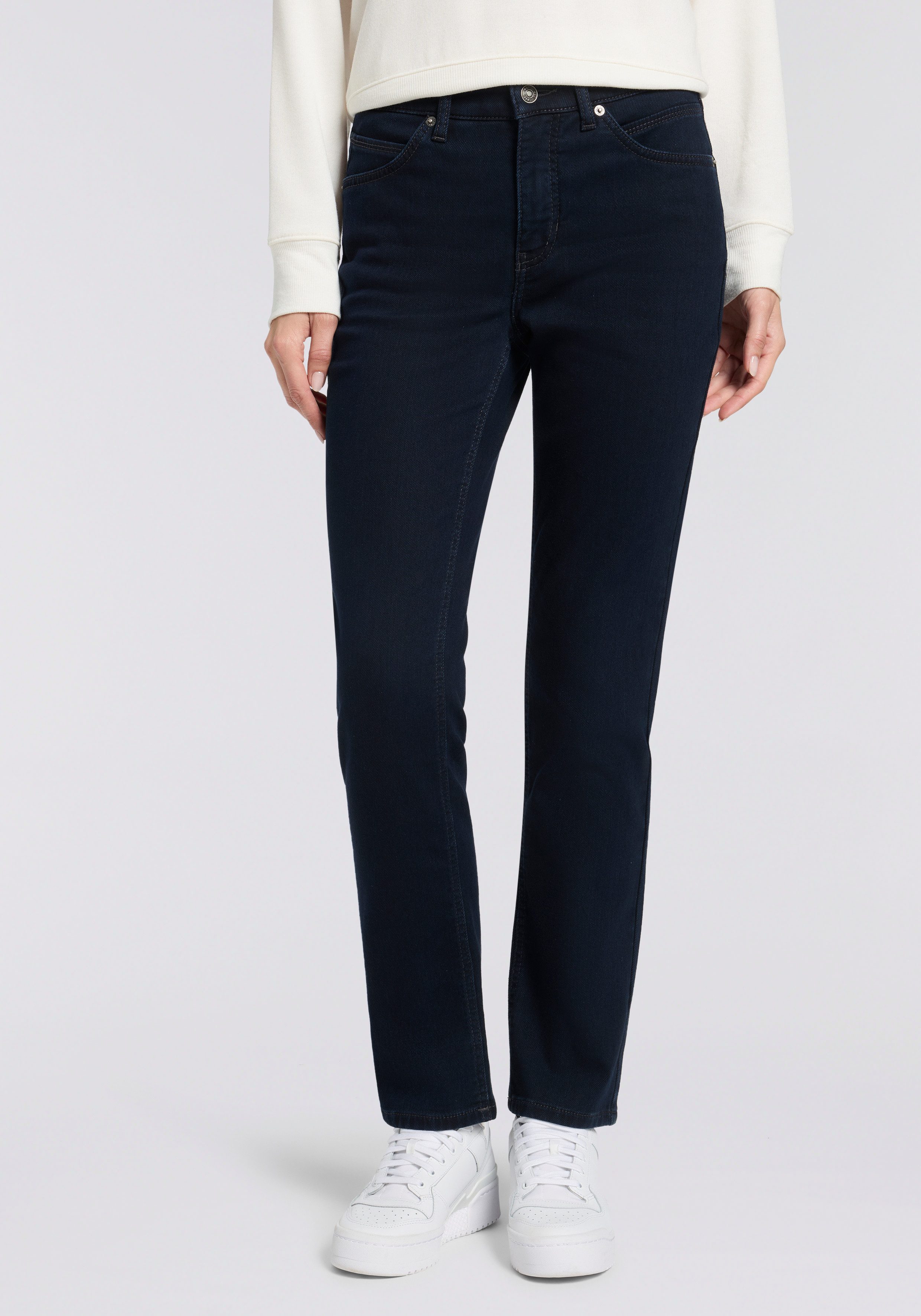 MAC Straight-Jeans MACMELANIE Sportives Naht-Detail am Tascheneingriff