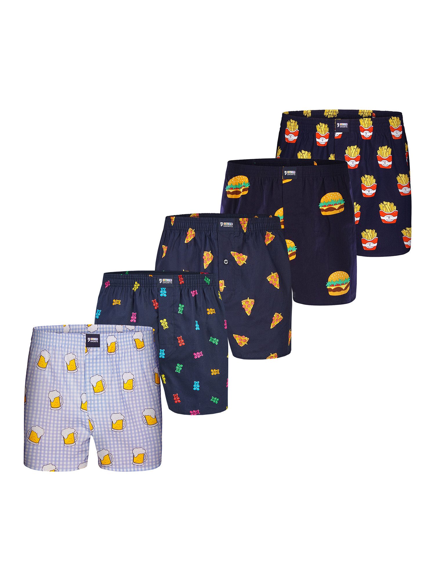 HAPPY SHORTS Boxer Motiv Mix (5-St) Boxershorts, Unterhose, Boxerbriefs
