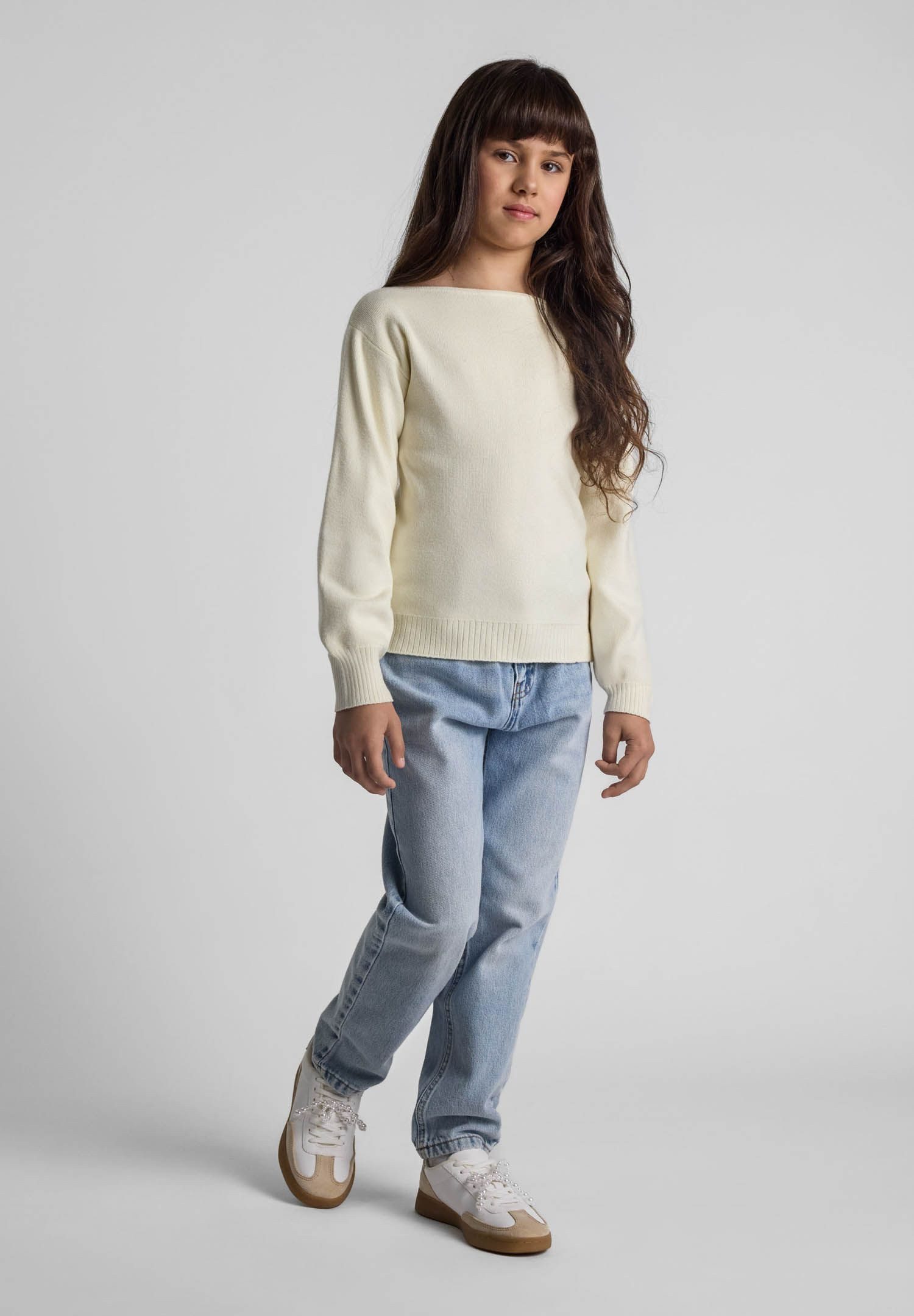 Strickpullover Schulterfreier Strickpullover (2y-14y)