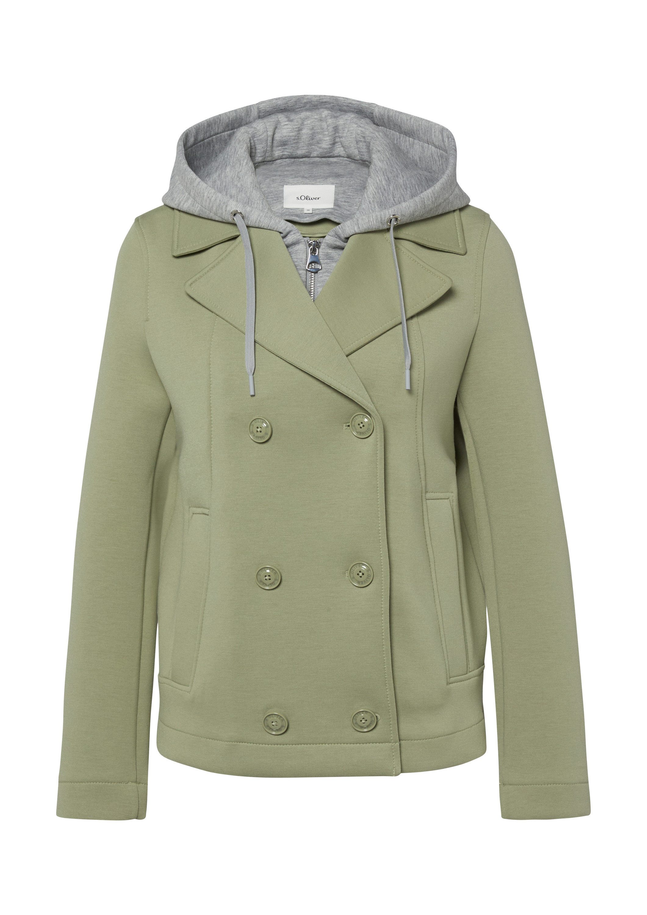 s.Oliver Funktionsjacke Outdoor-Jacke Caban-Jacke aus Scuba mit herausnehmbarem Einsatz