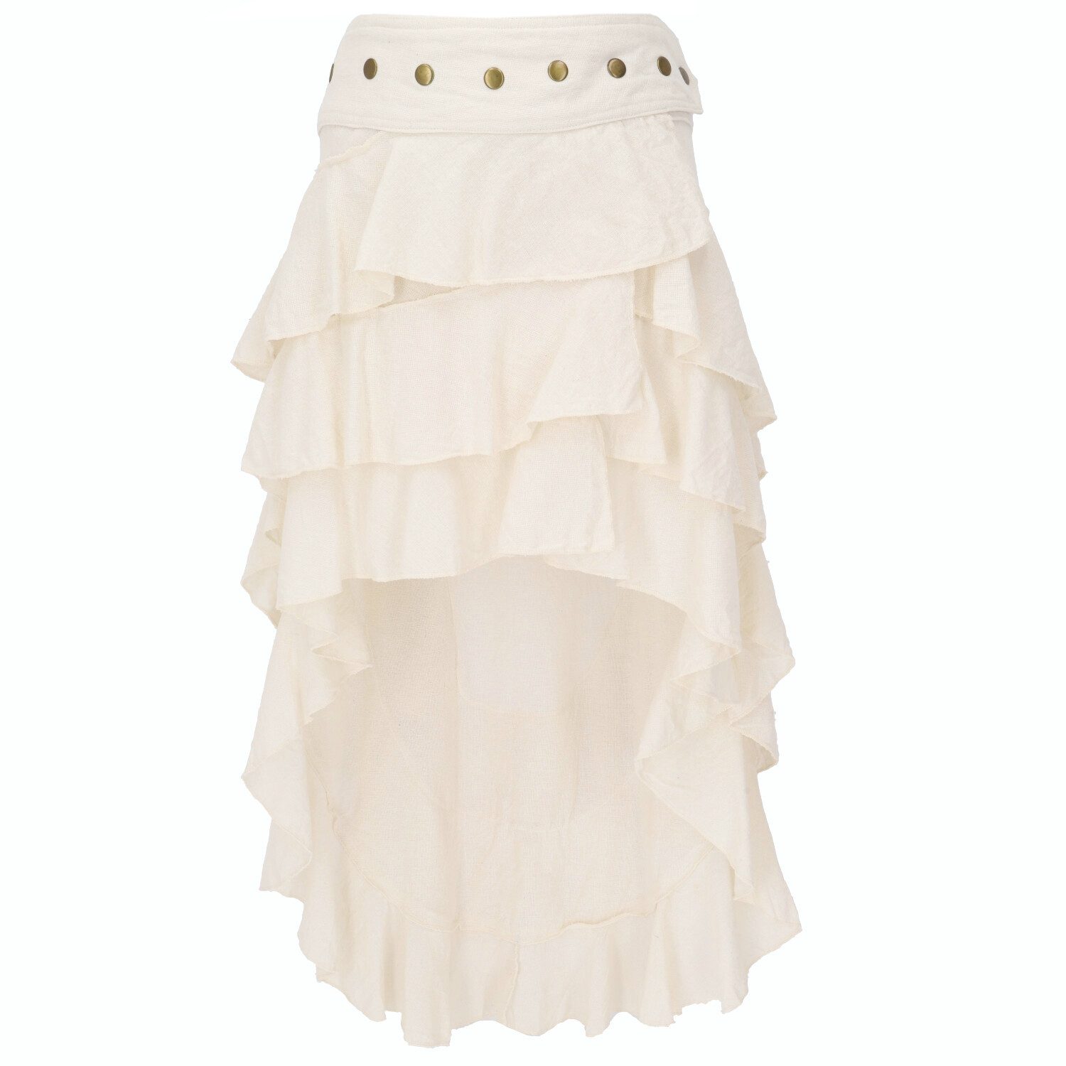 Guru-Shop Minirock Boho Maxirock, langer Baumwollrock, Vokuhila.. alternative Bekleidung