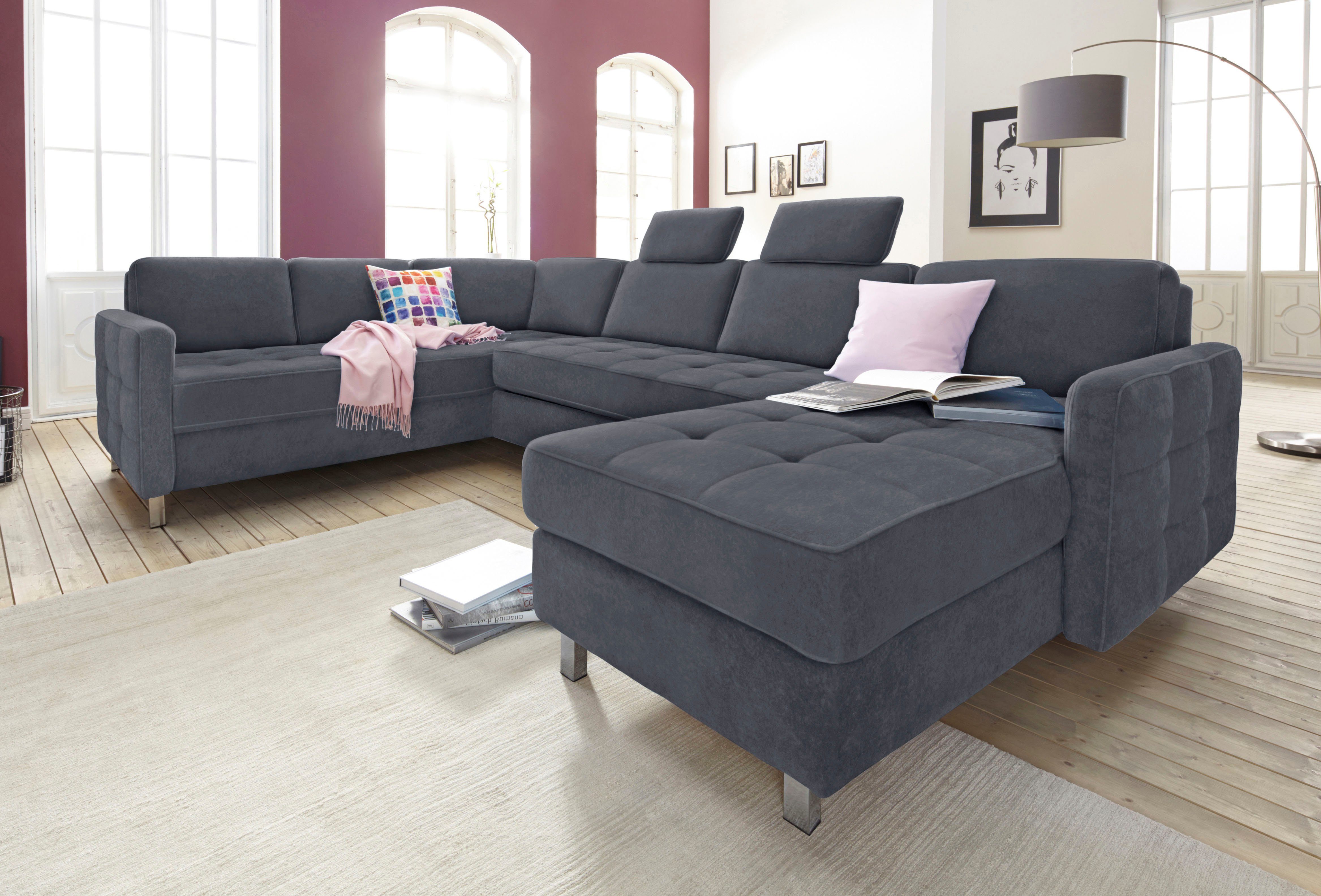 sit&more Wohnlandschaft Pablo U-Form, B: 292cm, wahlweise mit Schlaffunktion und Bettkasten