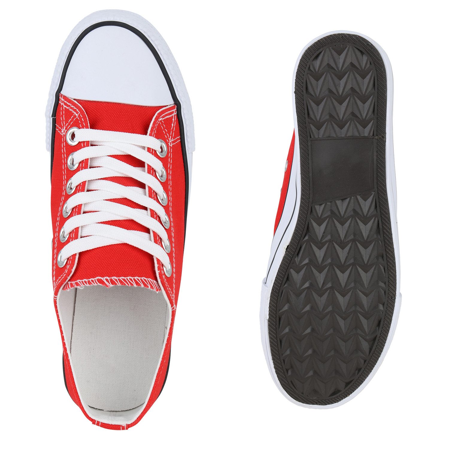 VAN HILL 841314 Sneaker Damen Sneaker Low Schnürer Bequeme Basic Stoff Freizeit