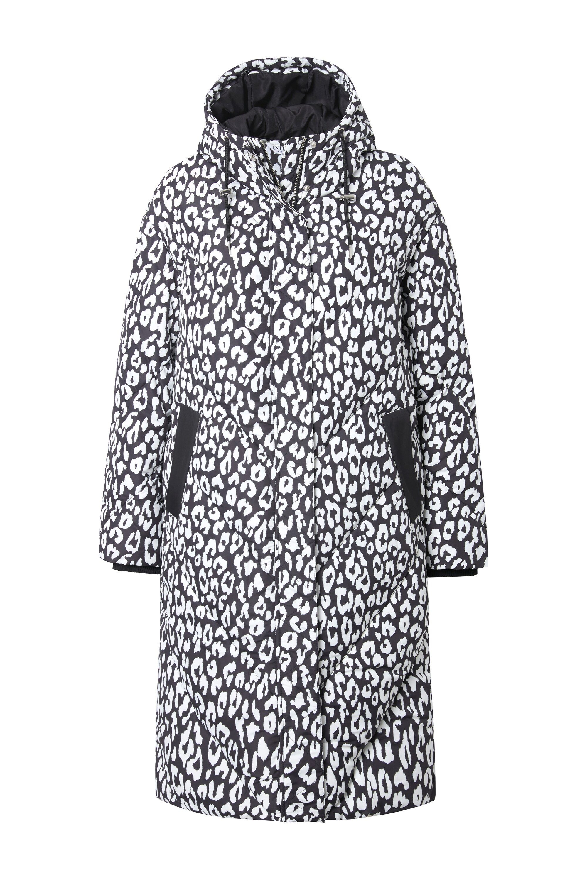 Studio Untold Steppmantel Steppmantel Leo-Muster 2-Wege-Zipper Kapuze günstig online kaufen