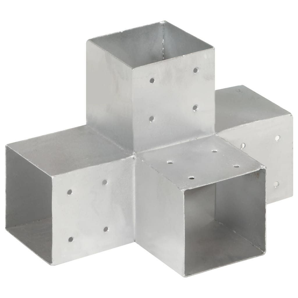 vidaXL Zaunpfosten Pfostenverbinder X-Form Verzinktes Metall 101 x 101 mm, (1-St)