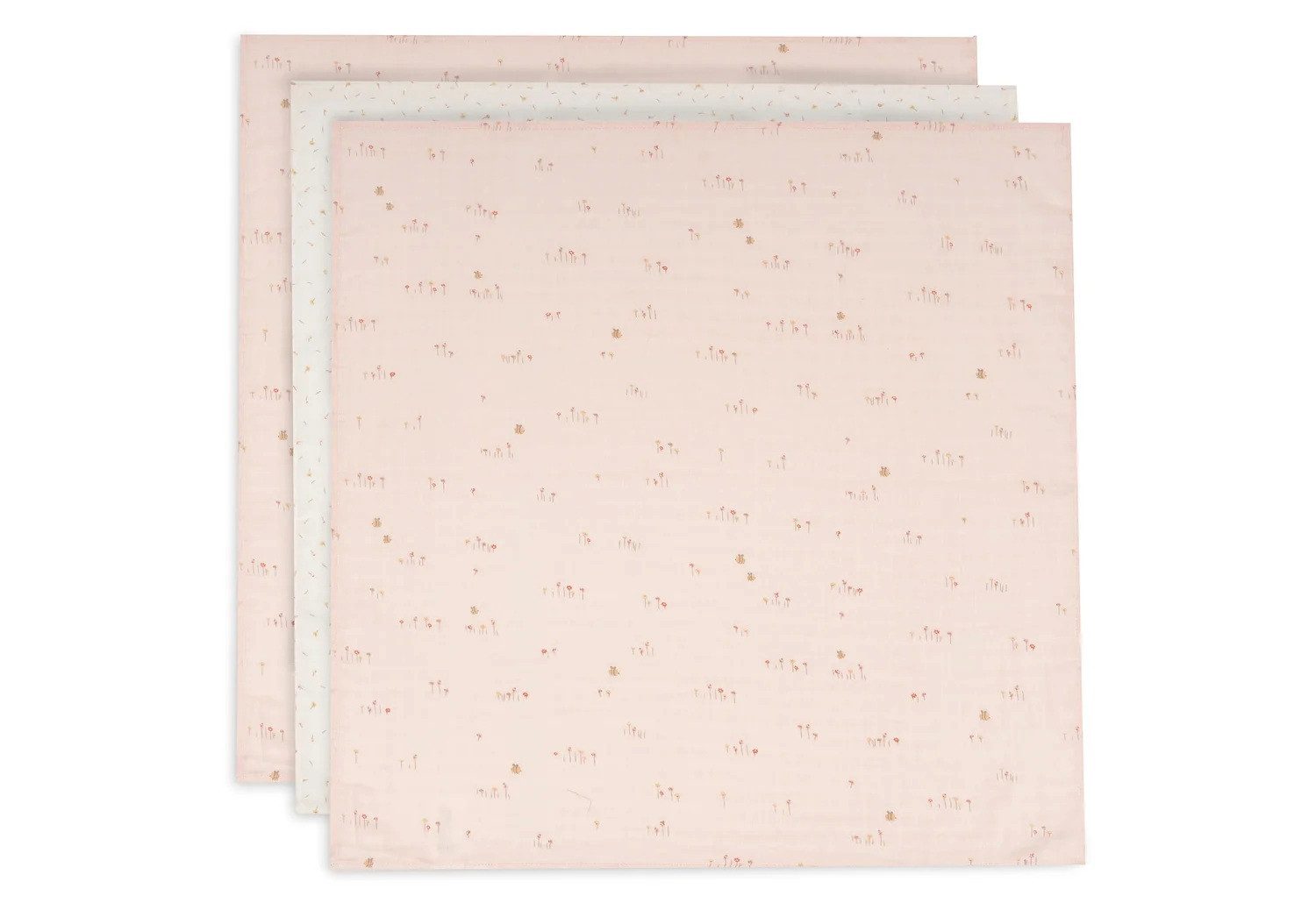 Jollein Spucktuch 70x70cm Mulltuch im 3er Pack, Multifunktional nutzbar in der Babyzeit