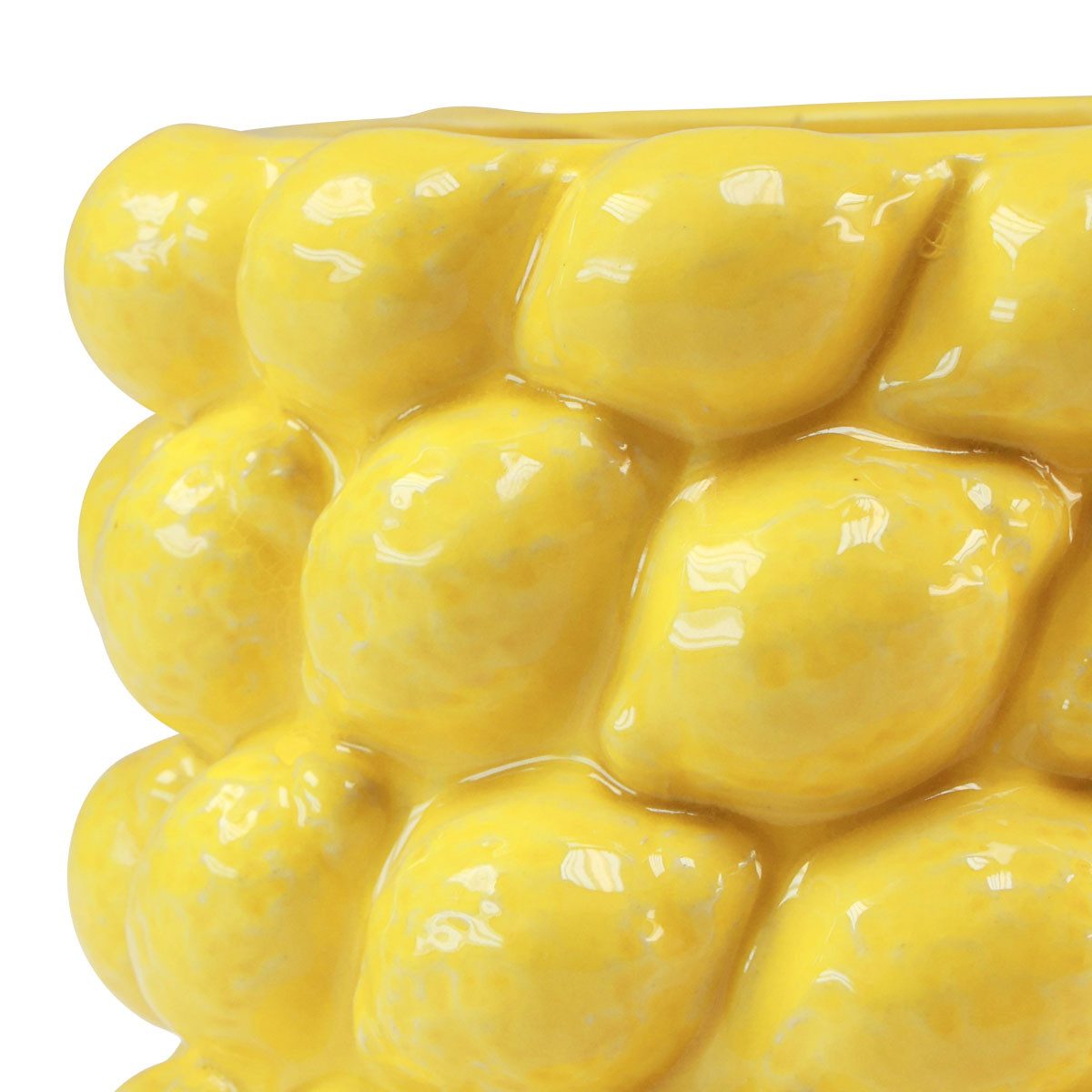 DIJK Übertopf Zitronenvase Gelb Keramik Übertopf Tropisch Ø17cm H15cm