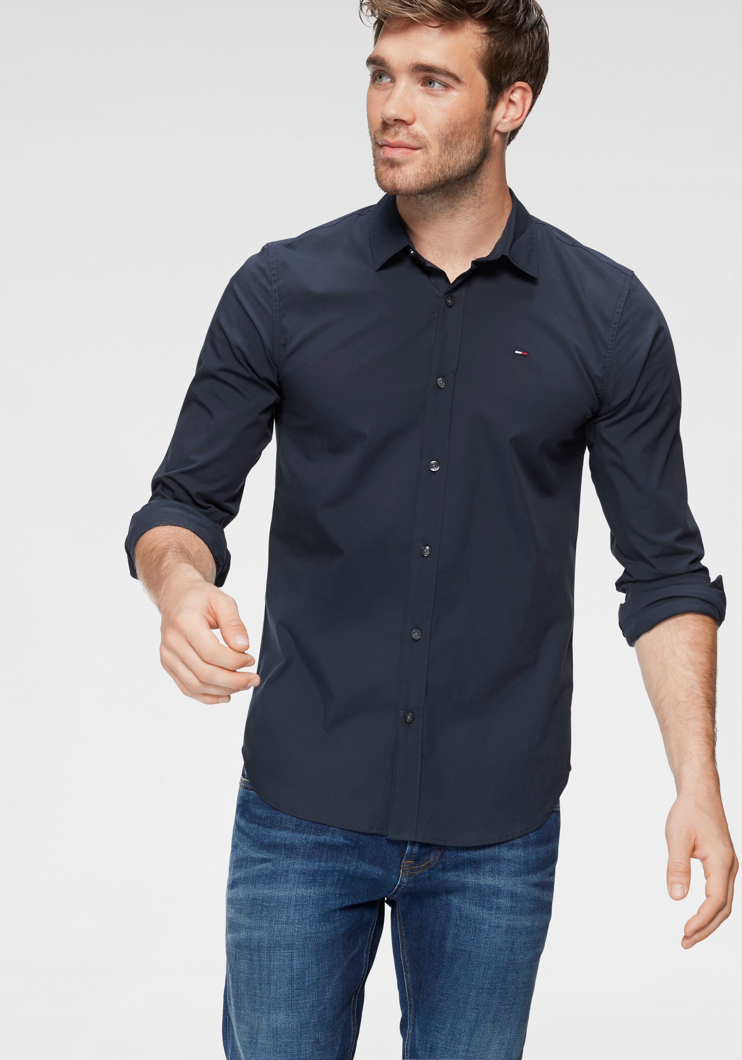 Tommy Jeans Langarmhemd Sabim Stretch Shirt Stretch Hemd, Premium, Slim Fit, mit Elasthan