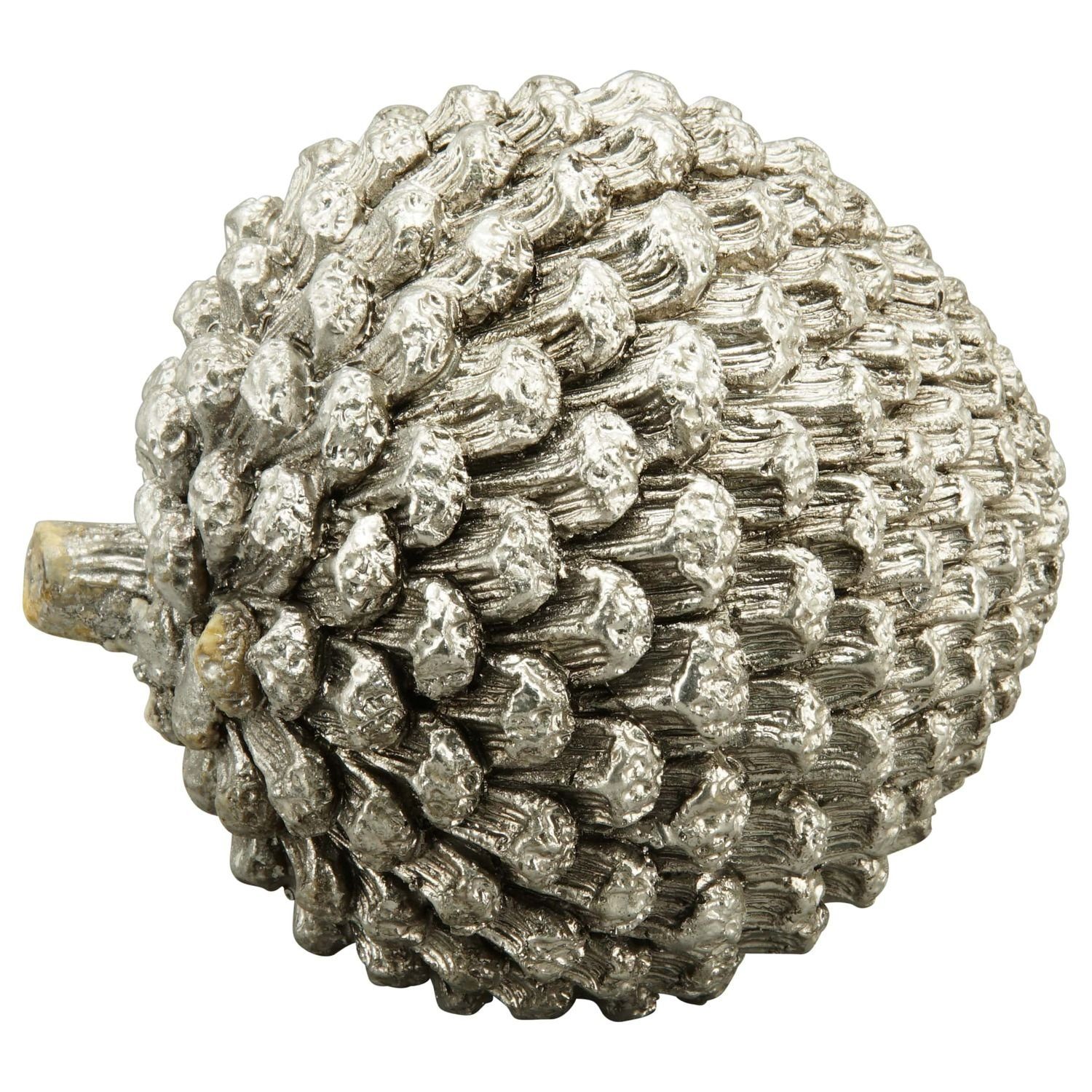 Exner GmbH Garten- & Wohnaccessoires Weihnachtsfigur Zapfen ArgenT - silber - Polyresin - 12x11x11 cm