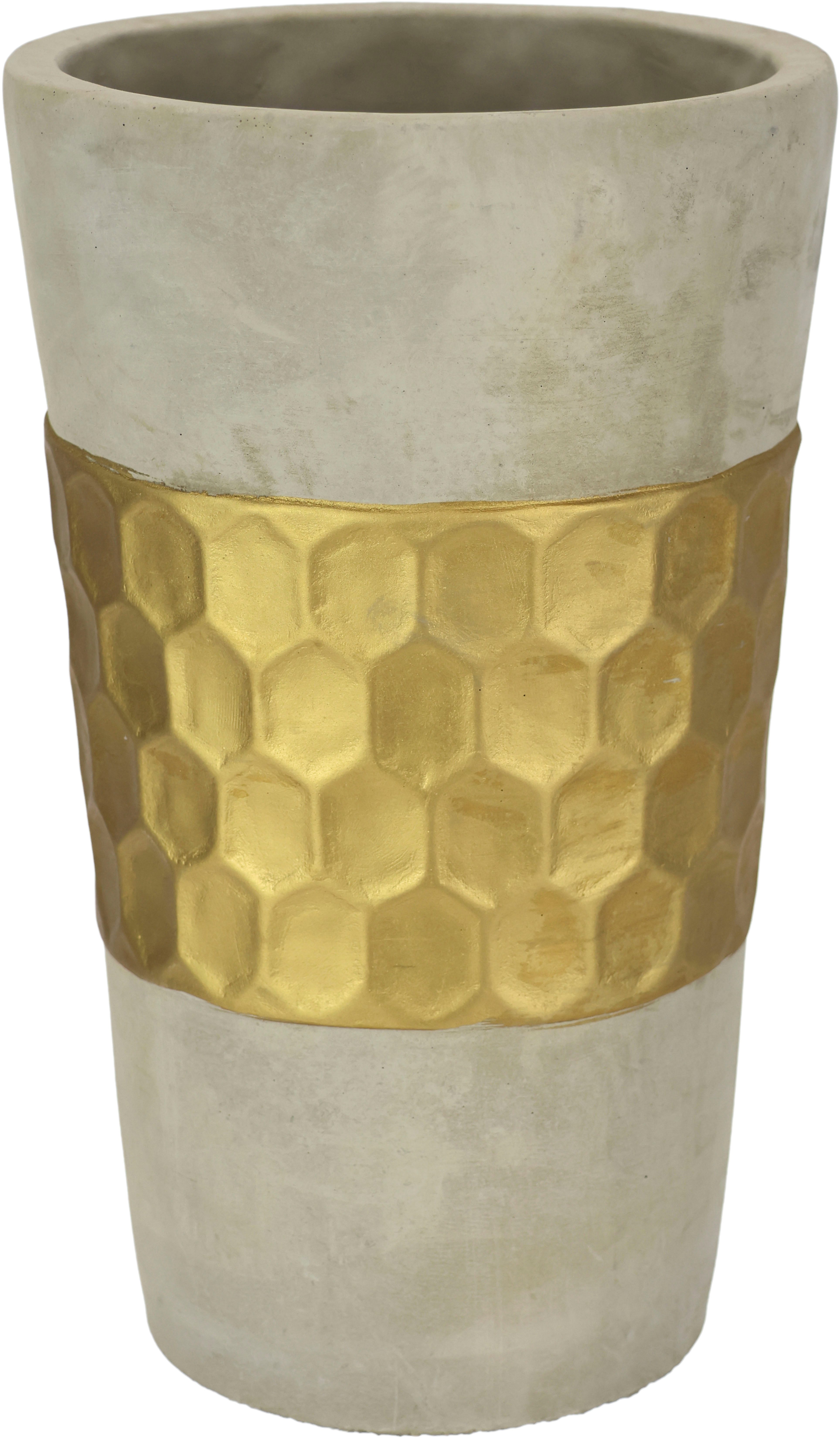 I.GE.A. Dekovase Goldverzierte Blumenvase (1 St), Vase Zylindervase mit gol günstig online kaufen