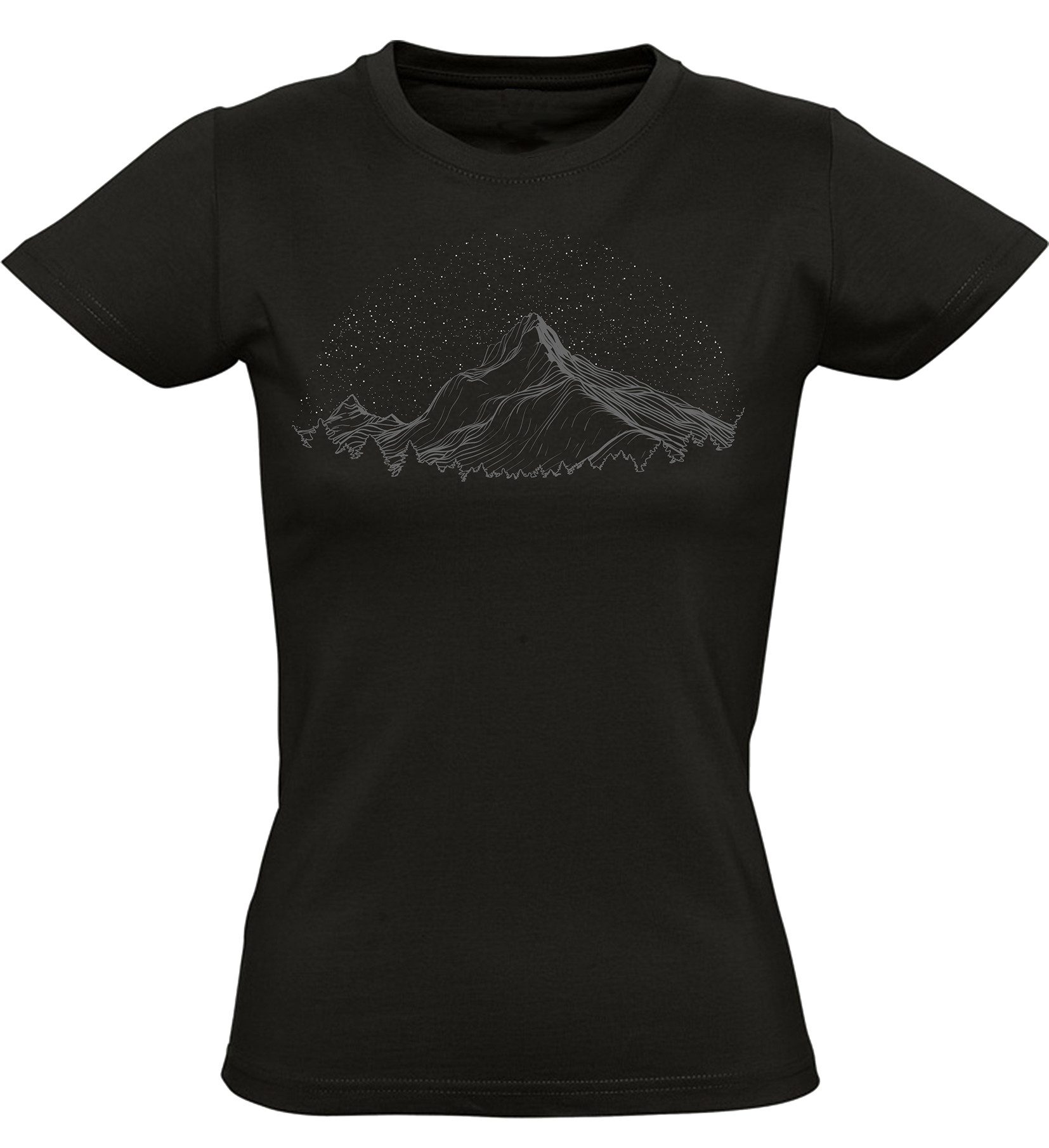 Print-Shirt Damen Wander T-Shirt: "Berghimmel" - Kletter T-Shirt Frauen