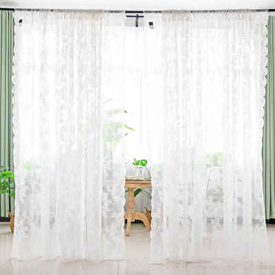 Gardine Gardine Vorhang Florale, Screening Tür Vorhänge, Blusmart, halbtransparent für Wohnzimmer, Schlafzimmer, Terrasse, Garten