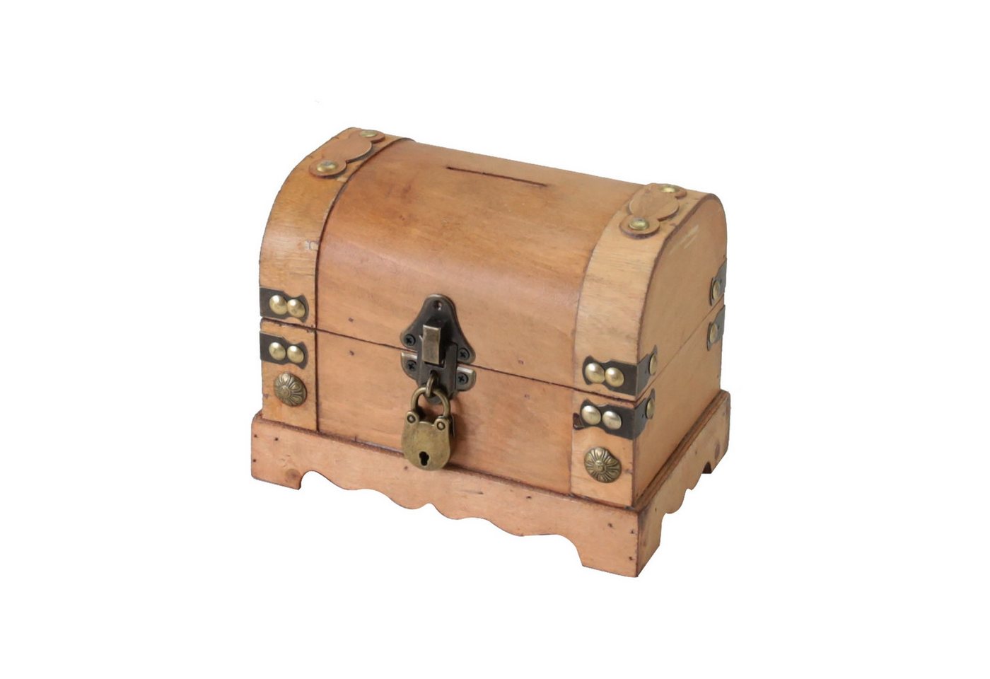 HMF Geldkassette Spardose aus Holz, kleine Schatztruhe (1 St), mit dekorativem Schloss im Vintage Look, 18,5 x 12 x 14, Namibia
