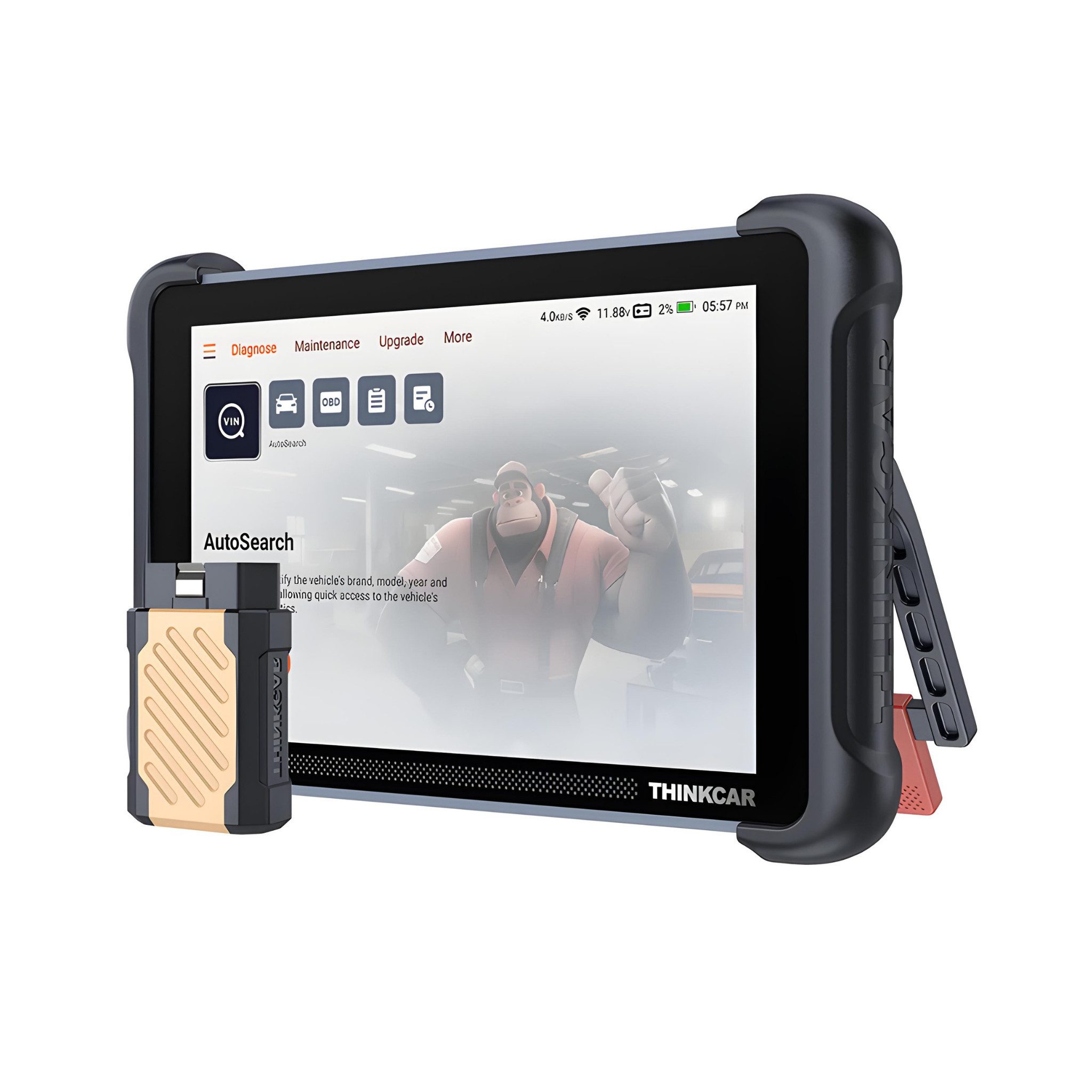 Thinkcar Kfz-Diagnosegerät OBD2 Diagnosegerät mit CANFD, DoIP & 34+ Reset-Services, Komplettset, Komplettset, Fehlercodes auslesen & löschen, Live-Daten, Wartungsarbeiten, etc.