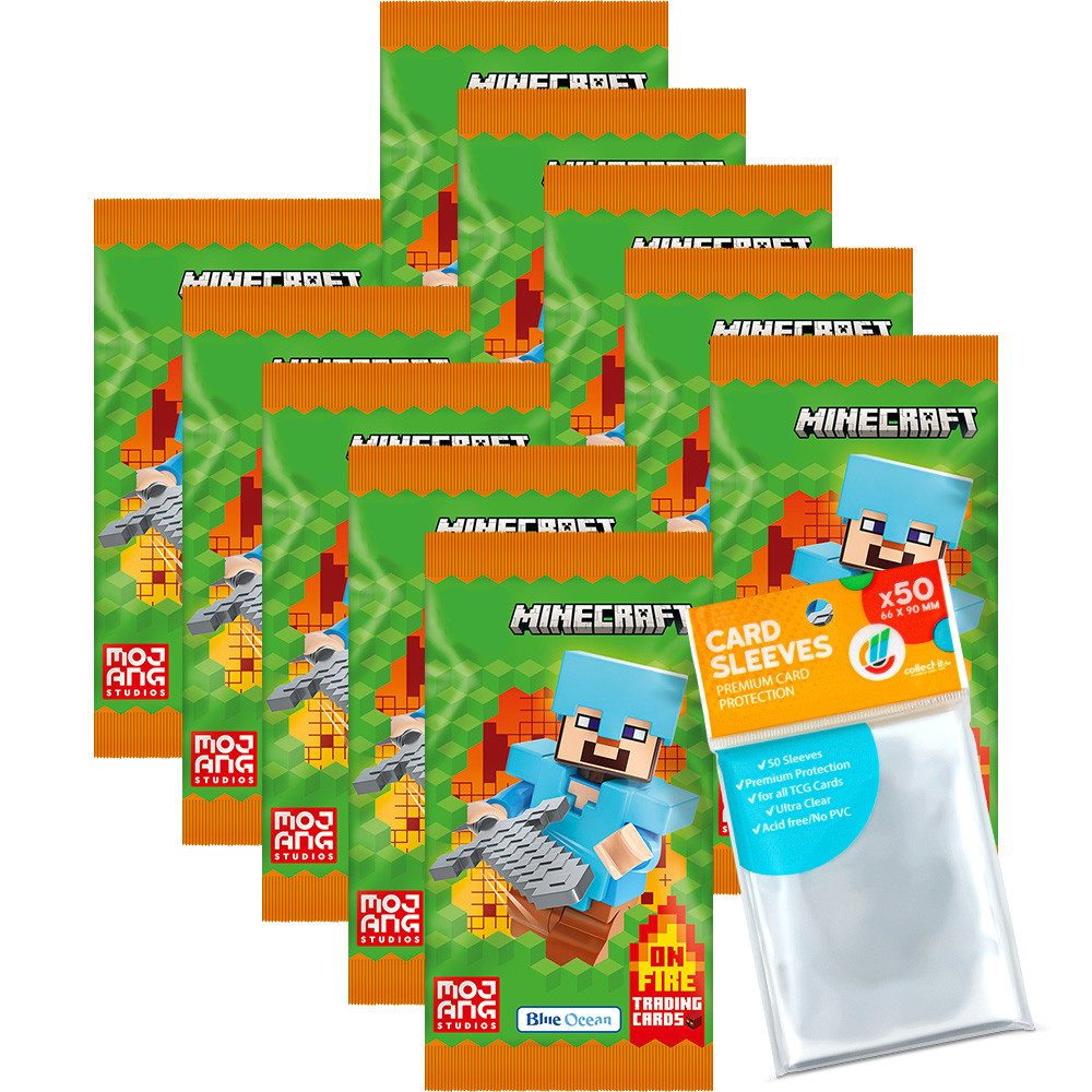 Blue Ocean Sammelkarte Minecraft S3 Cards - 10 Booster + collect-it Hüllen