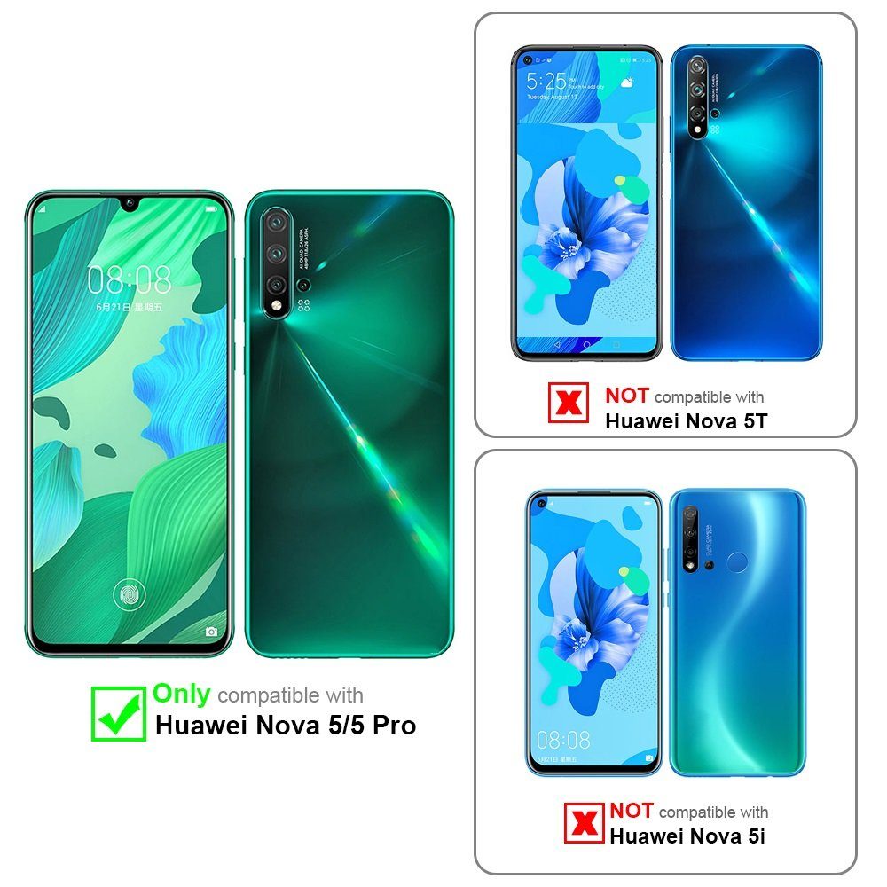 Cadorabo Handyhülle für Huawei NOVA 5 / 5 PRO Hülle Huawei NOVA 5 / 5 PRO, Hülle Schutzhülle mit Standfunktion, Kartenfach und Magnetverschluss