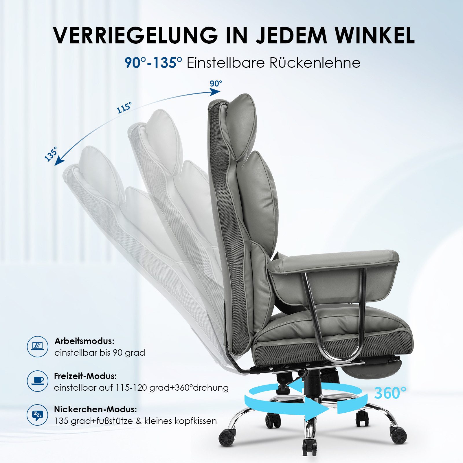 BIGZZIA Bürostuhl Großer Chefbürostuhl aus PU-Leder günstig online kaufen