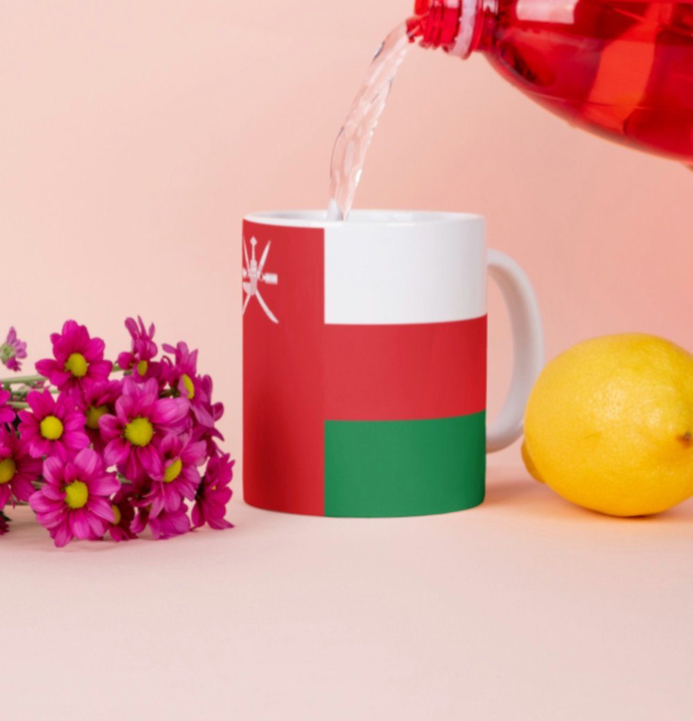 Tinisu Tasse Oman Kaffeetasse Flagge Coffeecup Becher Kaffee National Tasse Pot