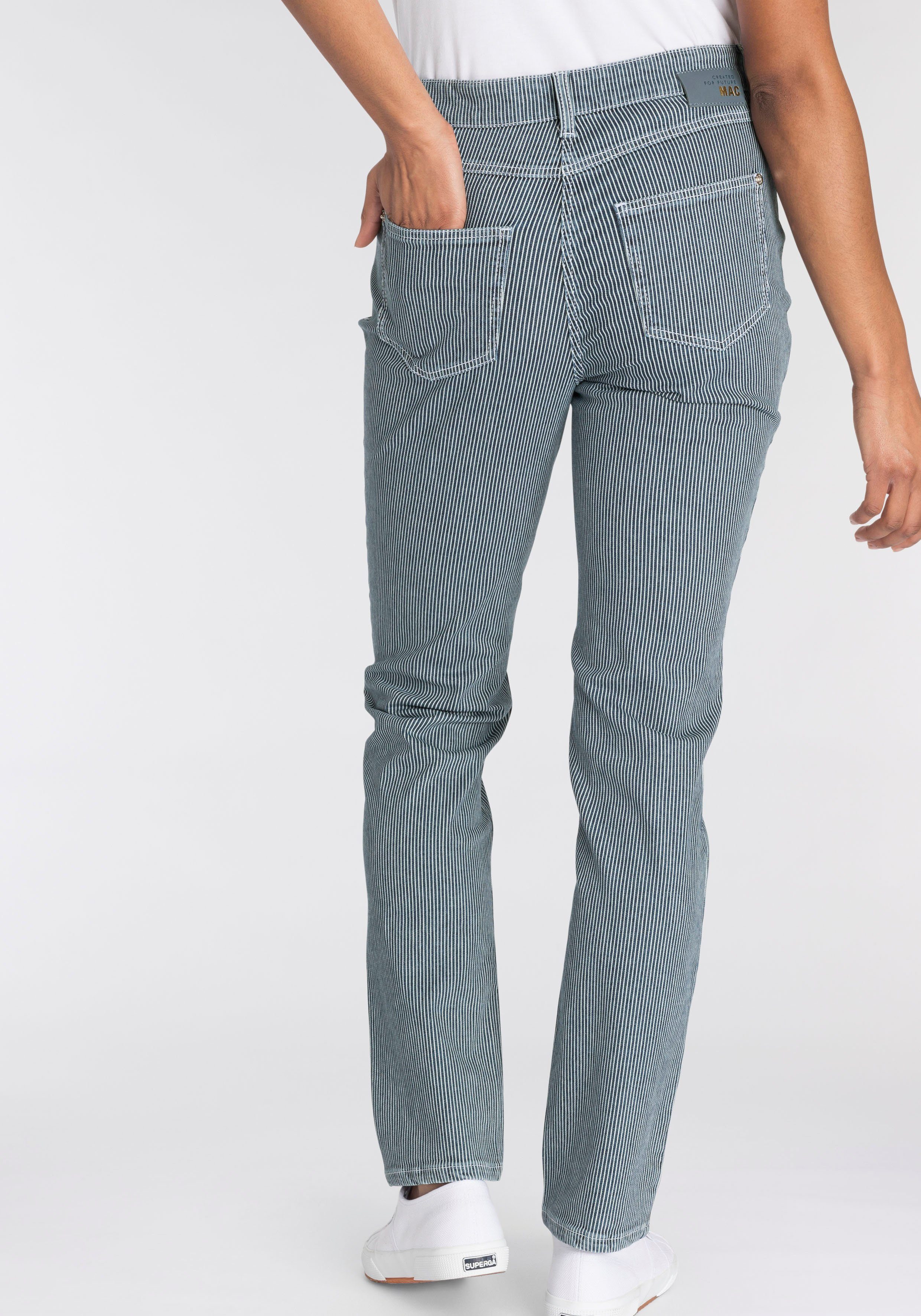 Damen Jeans MAC Straight-Jeans Melanie Stripe Figurbetonter femininer Schnitt