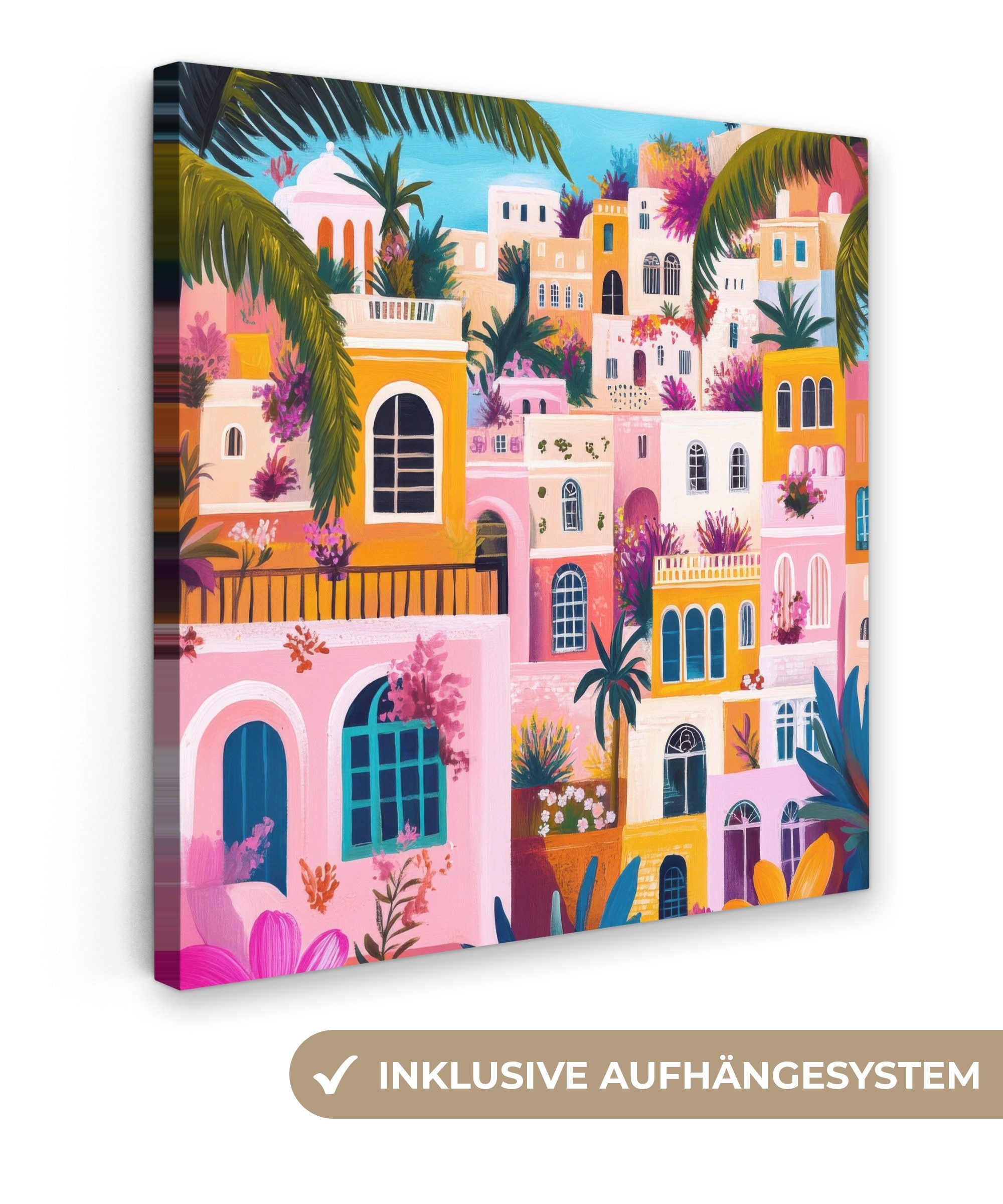 OneMillionCanvasses® Leinwandbild Bunt - Rosa - günstig online kaufen