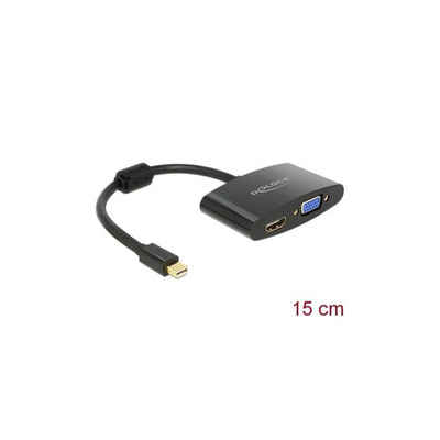 Delock Adapter mini DisplayPort Stecker > HDMI / VGA Buchse schwarz Computer-Kabel, Display Port Mini, DisplayPort (18,00 cm)