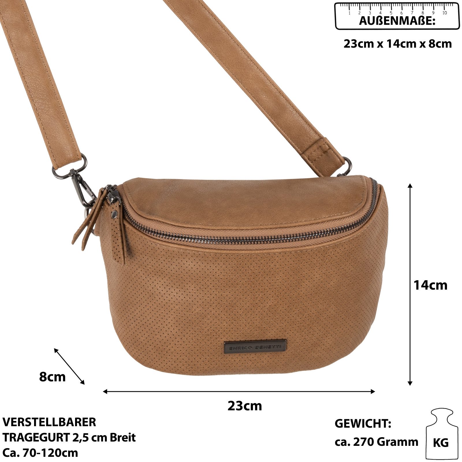 Enrico Benetti Gürteltasche Bauchtasche Umhängetasche Crossbody-Bag Kunstle günstig online kaufen
