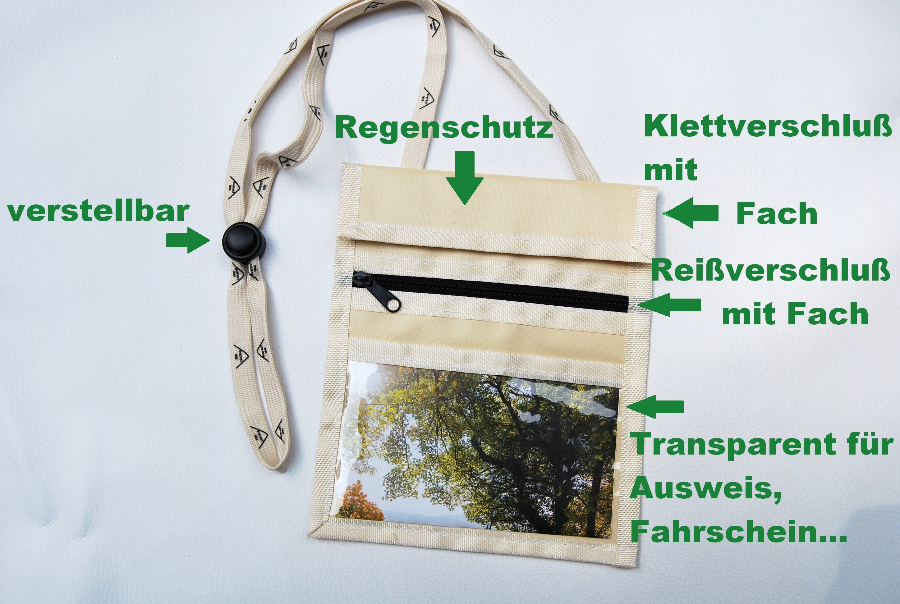 everest 1953 Brustbeutel everest 1953 Brustbeutel Sichtfenster Brustsafe Brusttasche Outdoor, verstellbare Umhängschnur, faltbar, unverwüstlich – Bild 4 von 5