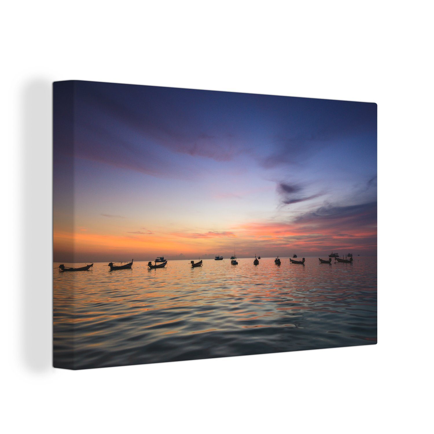 OneMillionCanvasses® Leinwandbild Abenddämmerung am Sairee Strand in Ko Tao Thailand, (1 St), Wandbild Leinwandbilder, Aufhängefertig, Wanddeko, 30x20 cm