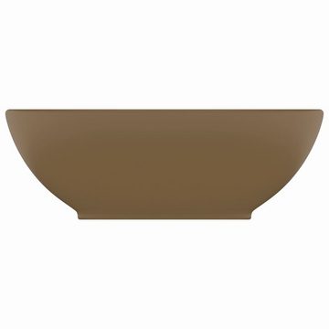 vidaXL Waschbecken Luxuriöses Ovales Waschbecken Matt Creme 40x33 cm Keramik