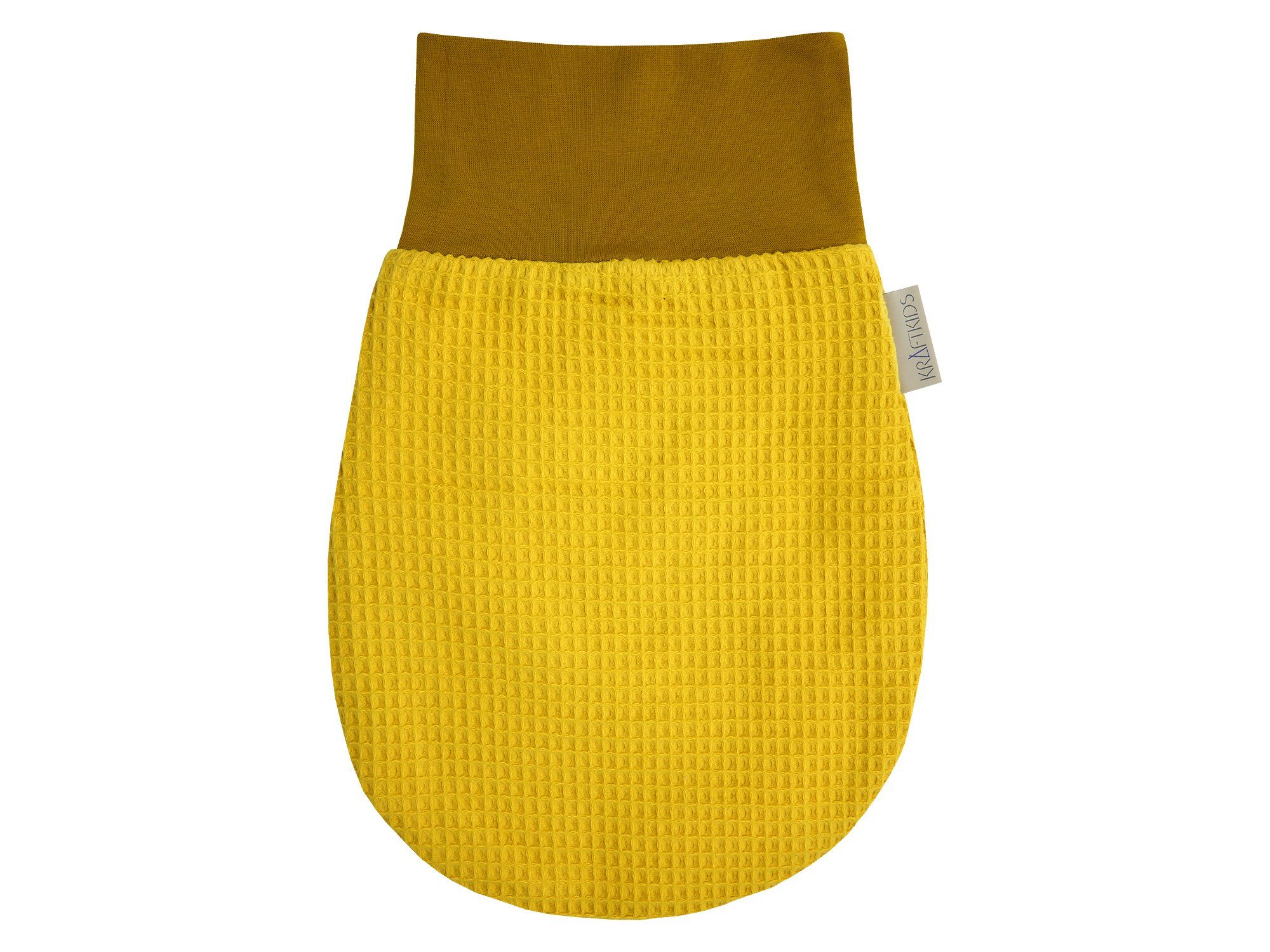 Kinder Mädchen (Gr. 50 - 92) KraftKids Babyschlafsack Waffel Piqué mustard, Sommer/Frühling-Variante, 100% Baumwolle, hochwärtig