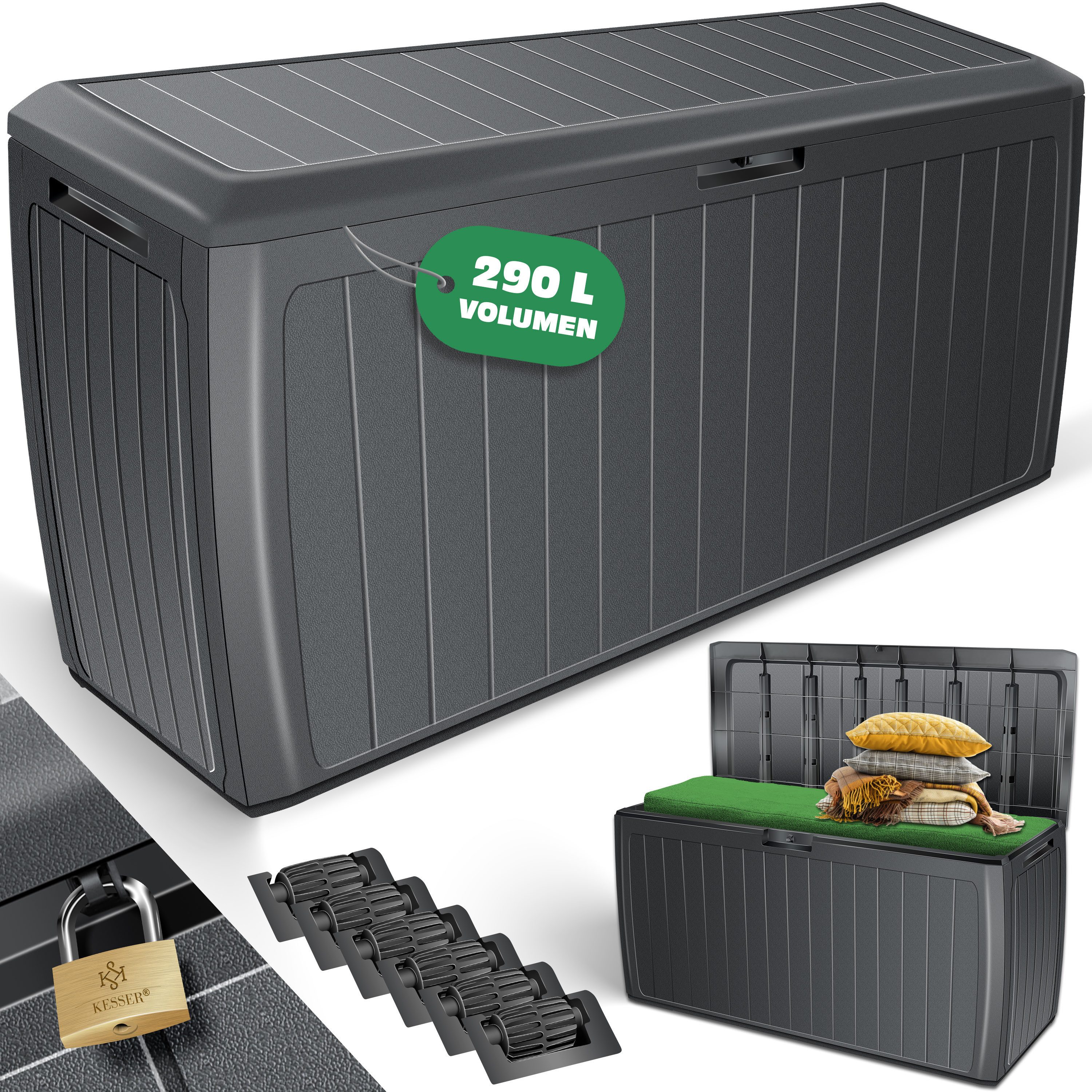 Asixxsix Abschließbare Aufbewahrungsbox – 9 Liter, Mit Zahlenschloss, Herausnehmbarer Trennwand, ABS-Material – Für Dokumente, Wertsachen, Zuhause & Büro