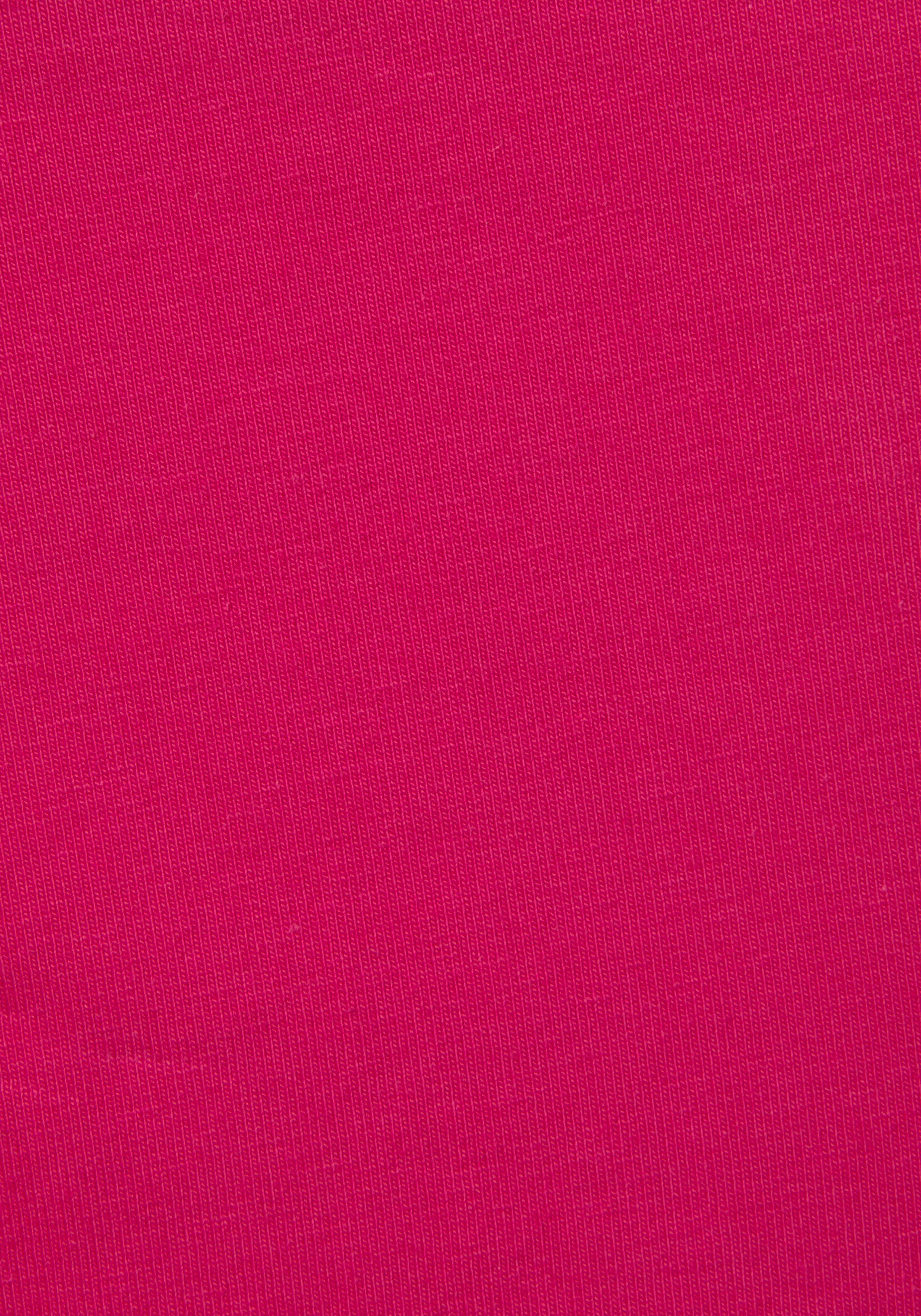 LASCANA Shorts mit breitem pink Logodruck, Loungewear Bündchen und