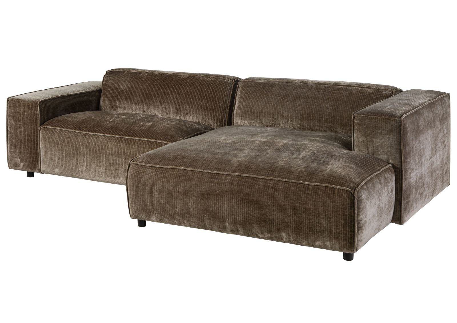 Massivmoebel24 Ecksofa SOFAS, 279x164x69 Cord taupe VALENCIA