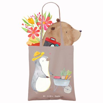 Mr. & Mrs. Panda Tragetasche Pinguin Gartenarbeit - Braun Pastell - Geschenk, Gärtnern, Auszeichnu (1-tlg), Modisches Design