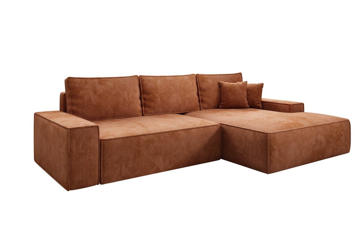 Luxusbetten24 Schlafsofa Designer Sofa Verona mit breiter Ottomane, mit Schlaffunktion und Stauraum