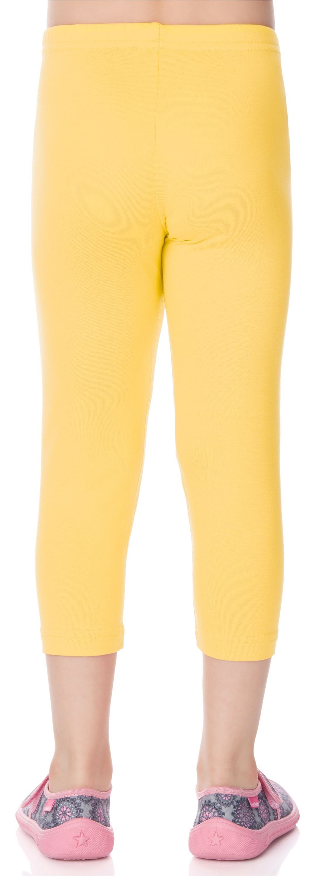 Bund Viskose Leggings Merry Style Capri elastischer Mädchen Gelb (1-tlg) 3/4 MS10-131 Leggings aus