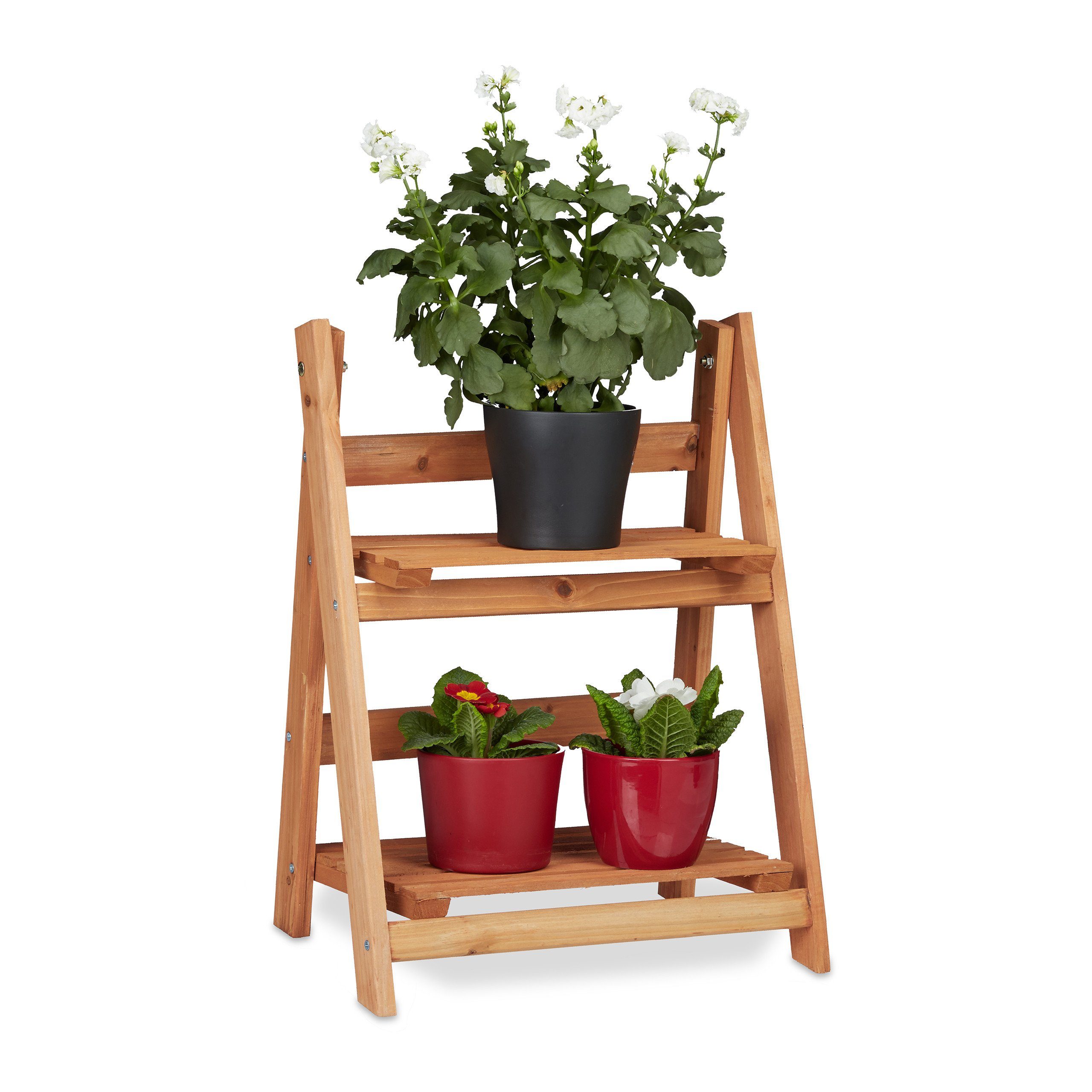 relaxdays Blumenständer Blumentreppe aus Holz, M günstig online kaufen
