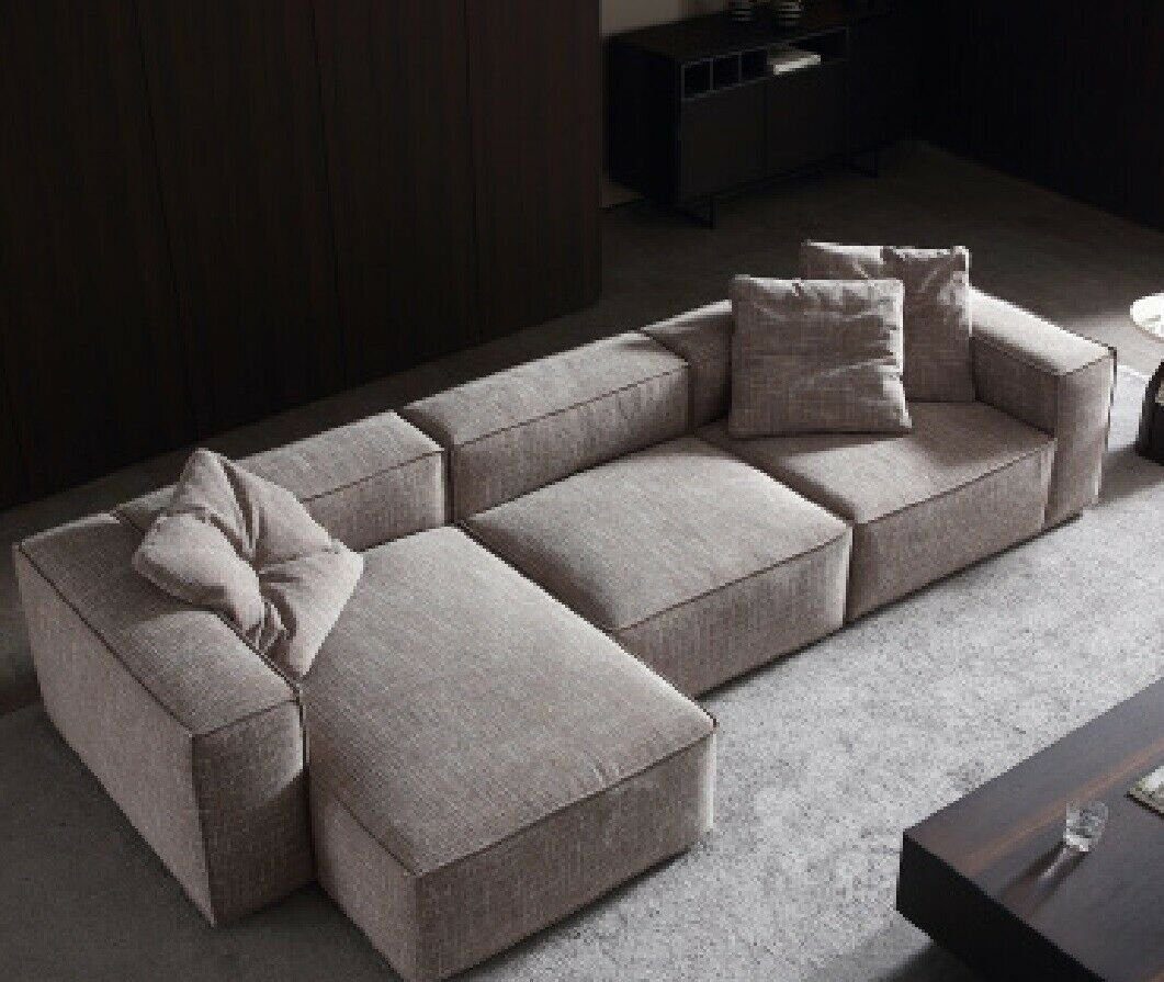 JVmoebel Ecksofa Designer L-Form Taupes Ecksofa Moderne Couch Eleganes Sofa Neu, Made in Europe