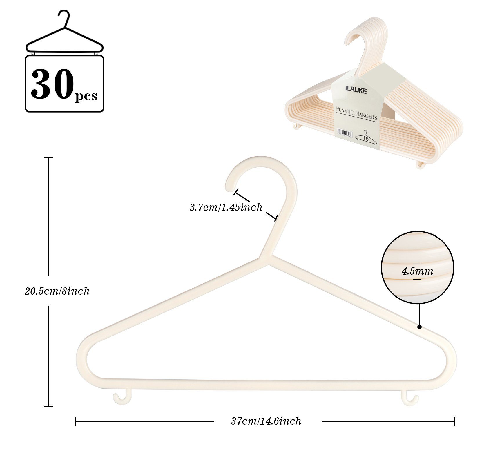 Homewit Kleiderbügel 30tlg 4mm Dick Raumsparende günstig online kaufen