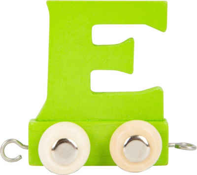 Small Foot Spielzeug-Zug Buchstabenzug Namenszug E grün Dekozug Holz, (Set, 1-tlg., 1), Einzigartiges Design, Made in Germany