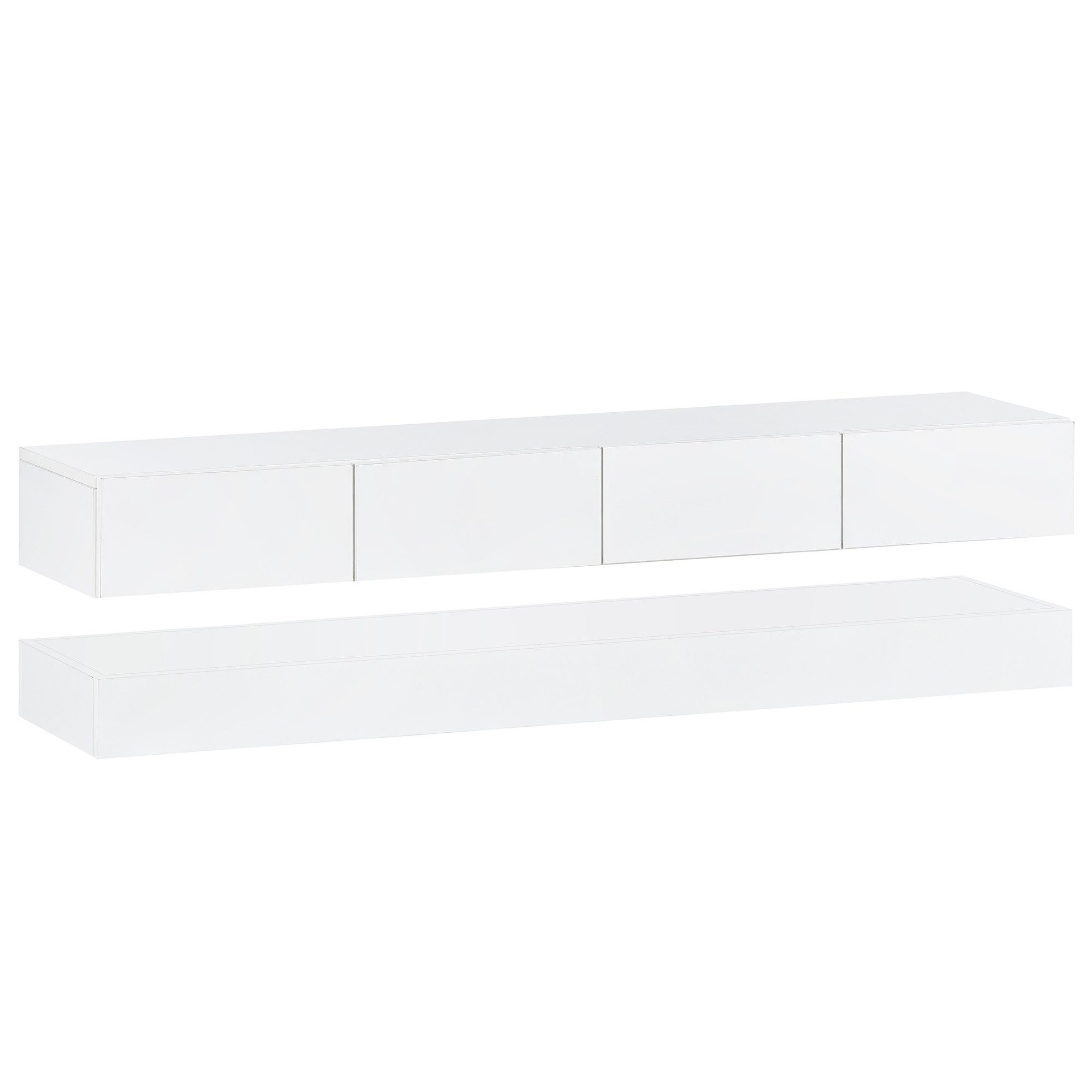 REDOM Lowboard mit Bluetooth-gesteuerter Beleuchtun (Fernsehtisch, 4 Выдвижные ящики, Hängendes Design aus hochwertigem MDF), TV-Möbel mit 2 Шкафыn und 4 großen Выдвижные ящики