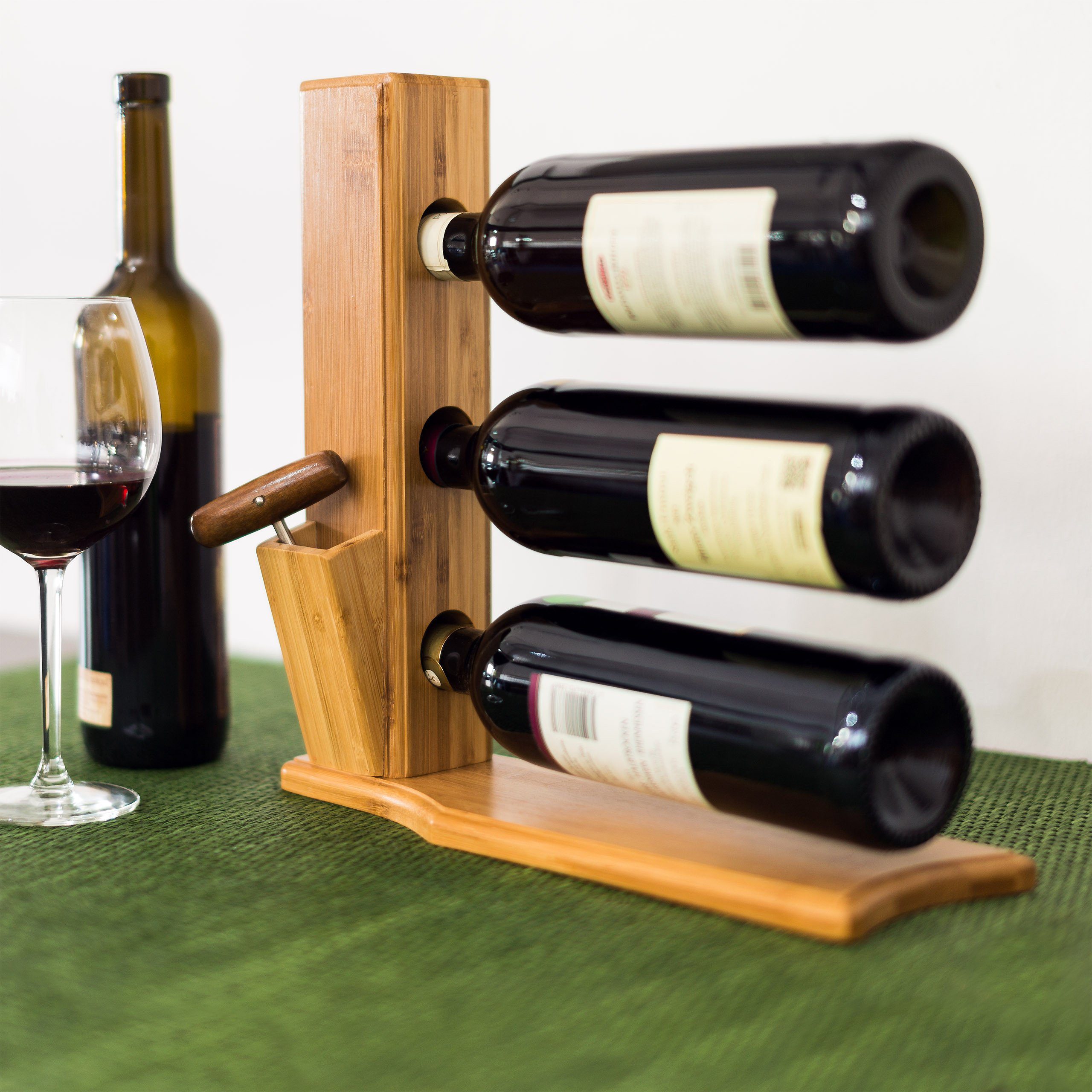 relaxdays Weinregal Weinständer Bambus für 3 günstig online kaufen