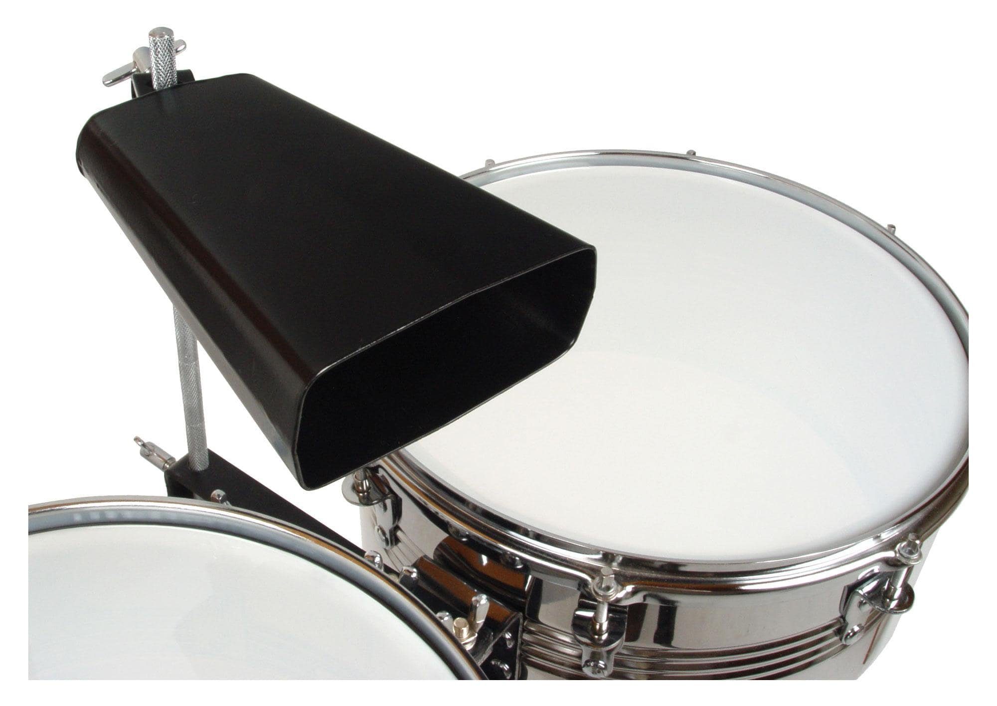 XDrum Timbale Timbales Set inkl. Cowbell, 3-St., Inklusive Dämpferset, Stativ und Timbale-Sticks, Kessel aus Edelstahl, Hochwertige Felle