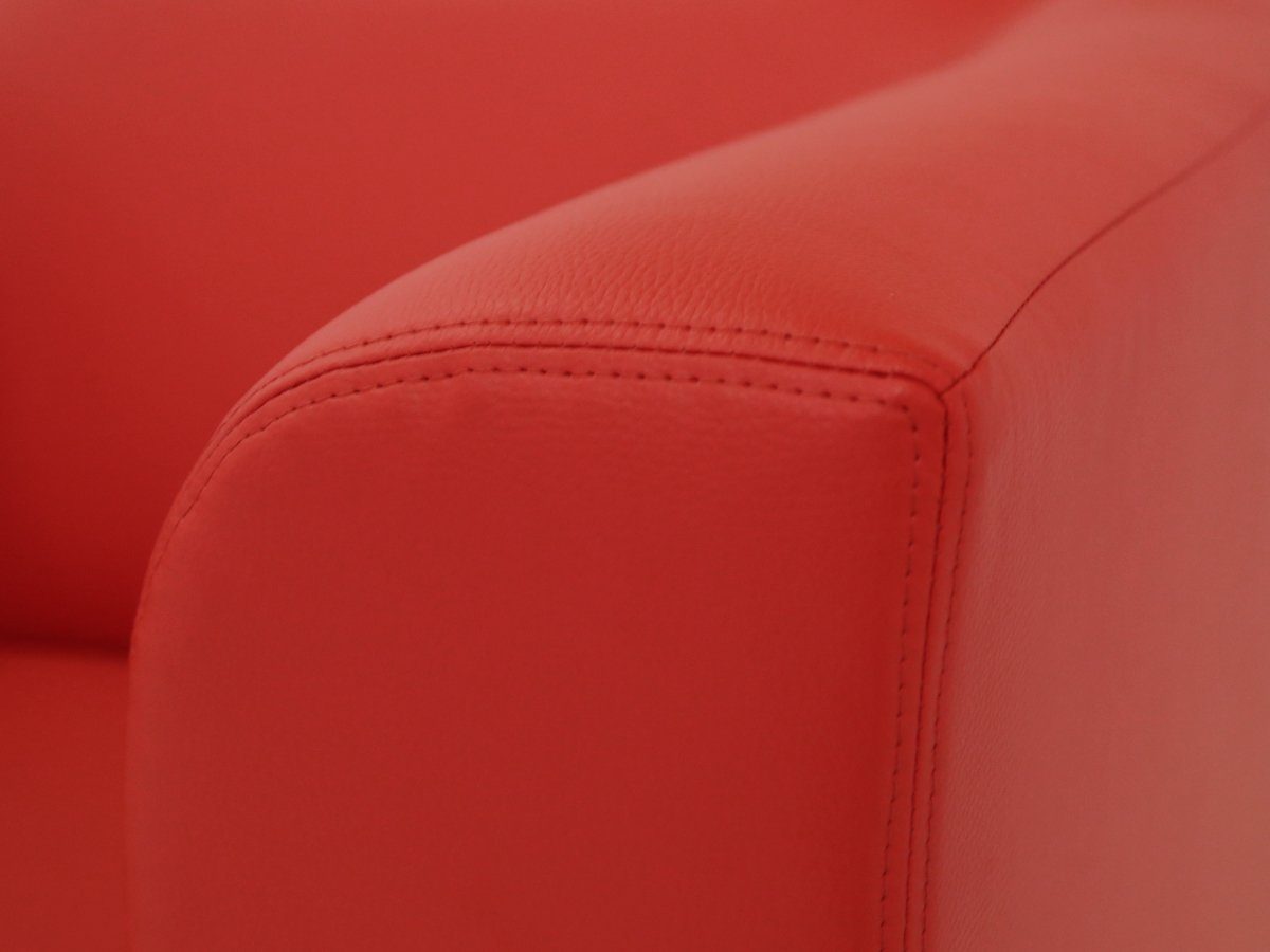Moebel-Eins Polsterecke CHICAGO rot 3-Sitzer Sofa