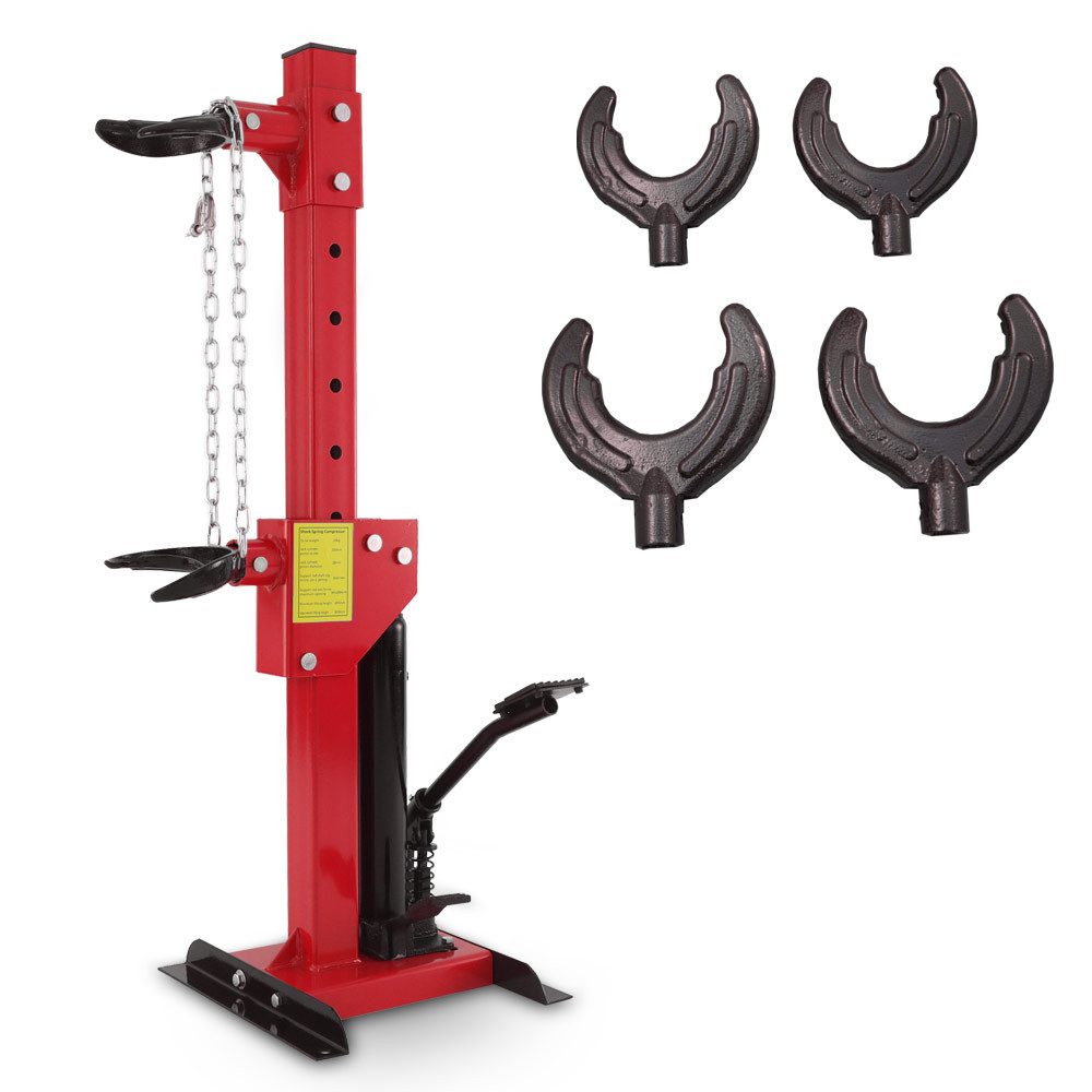 Bituxx Demontagewerkzeug Federbeinspanner Hydraulisch 3T Rot, B: 35 cm, L: 34 cm, (MS-19529)